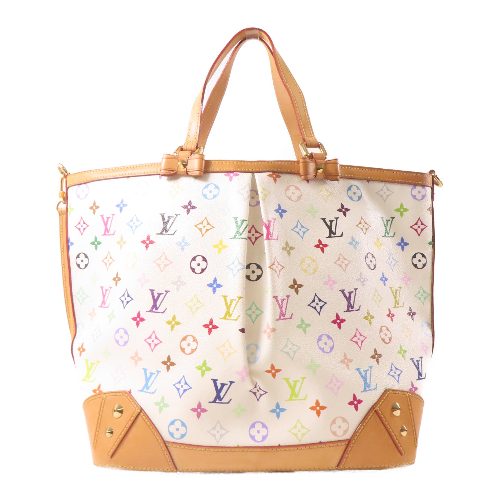 LOUIS VUITTON Monogram Multicolor Charlene MM金扣手挽肩背兩用袋白色/彩色