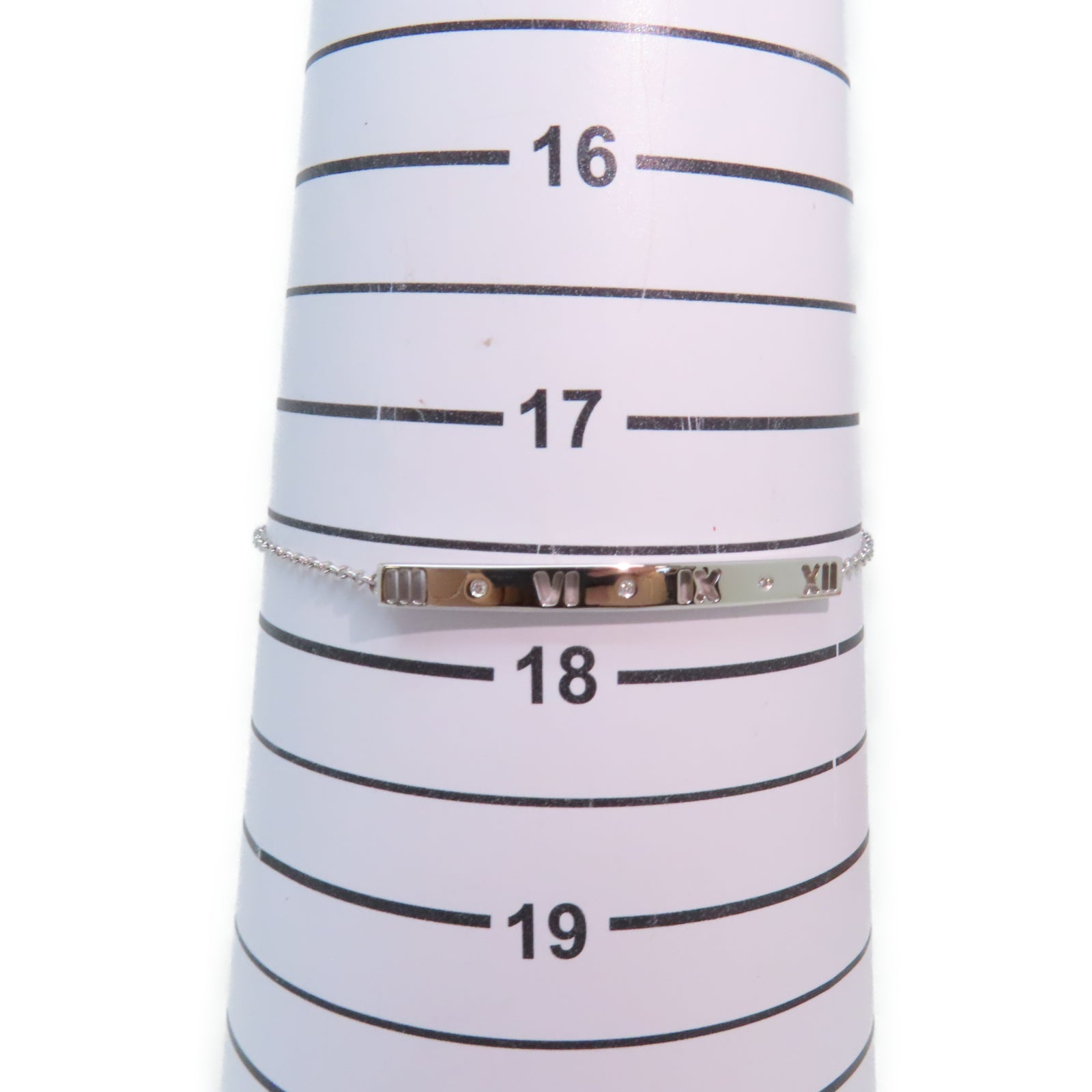 TIFFANY＆CO 18K白金Atlas Bar Pierced Bracelet手鏈