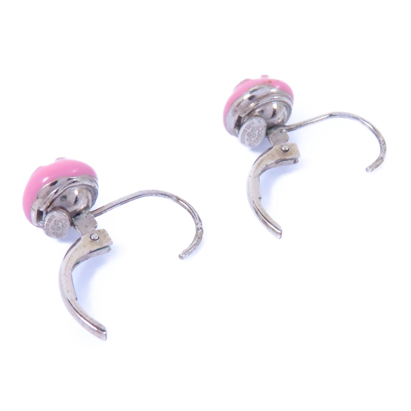 CHANEL PVC/金屬Earrings耳環銀色/粉紅色