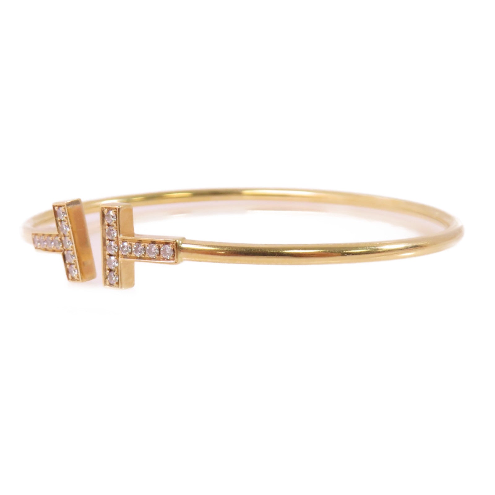 TIFFANY＆CO 18K玫瑰金T Wire Diamond Bracelet手鏈金色