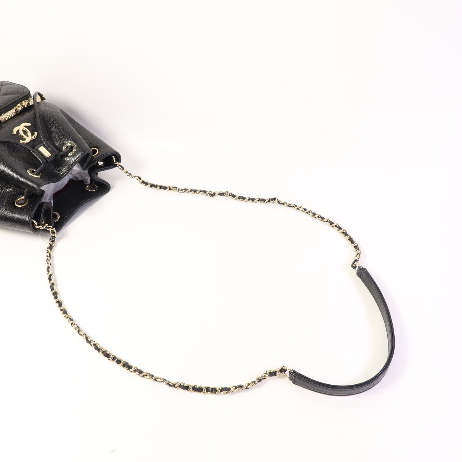 CHANEL 牛皮皮革Chain Shoulder Bag金扣鏈帶肩背袋