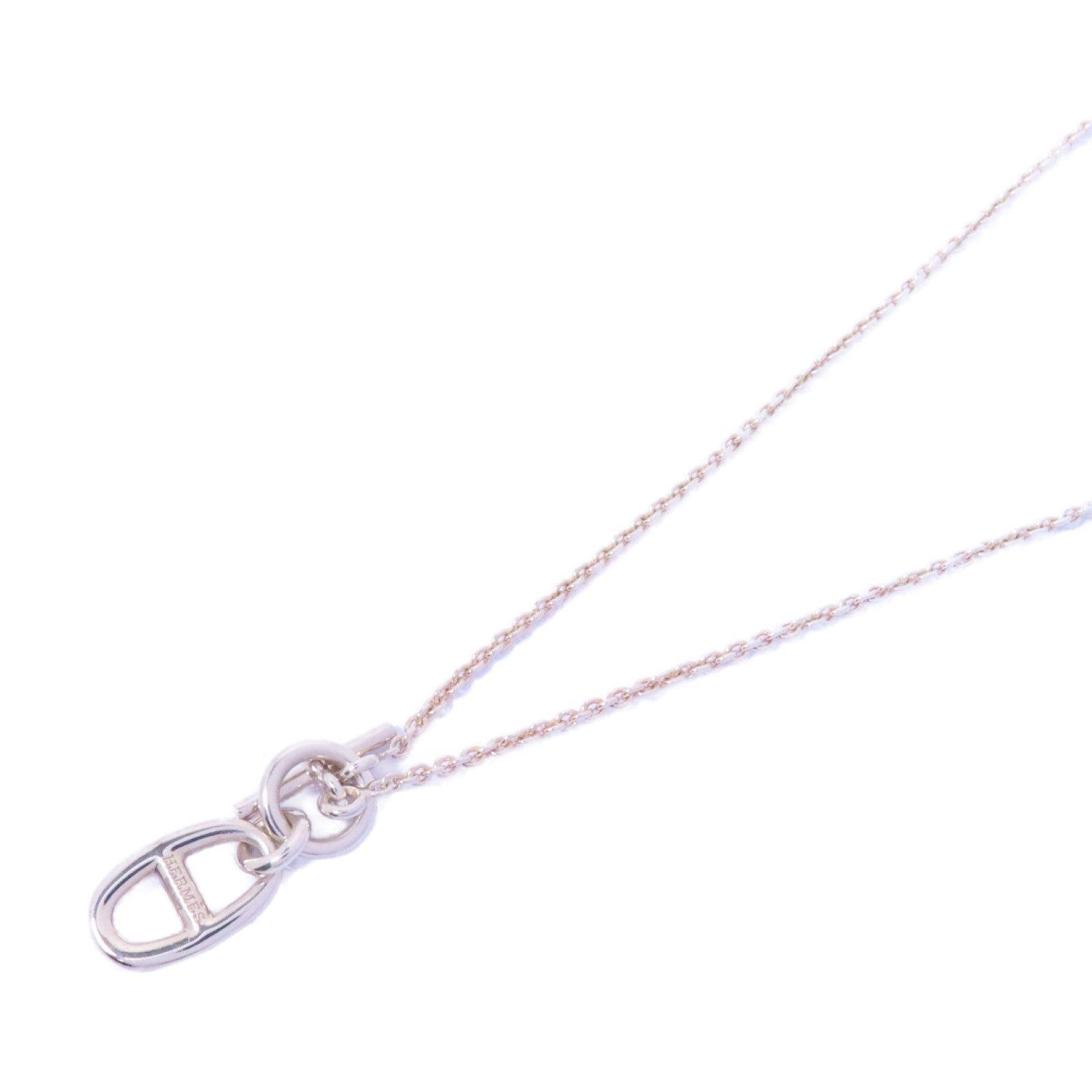 HERMES 925純銀Chaine D'ancre Pendant項鍊銀色