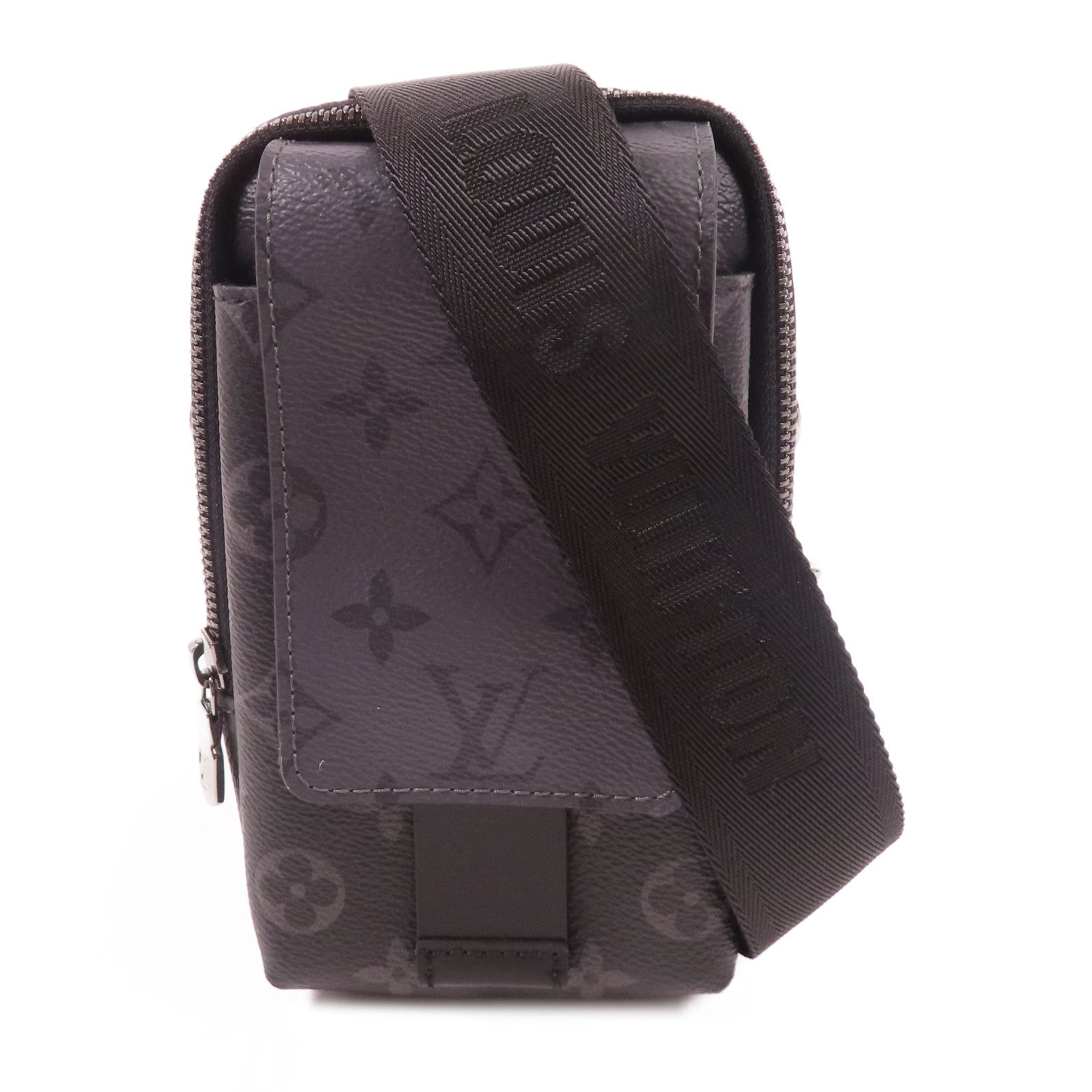 LOUIS VUITTON Monogram Eclipse Reverse Double Phone Pouch NM銀扣肩背袋