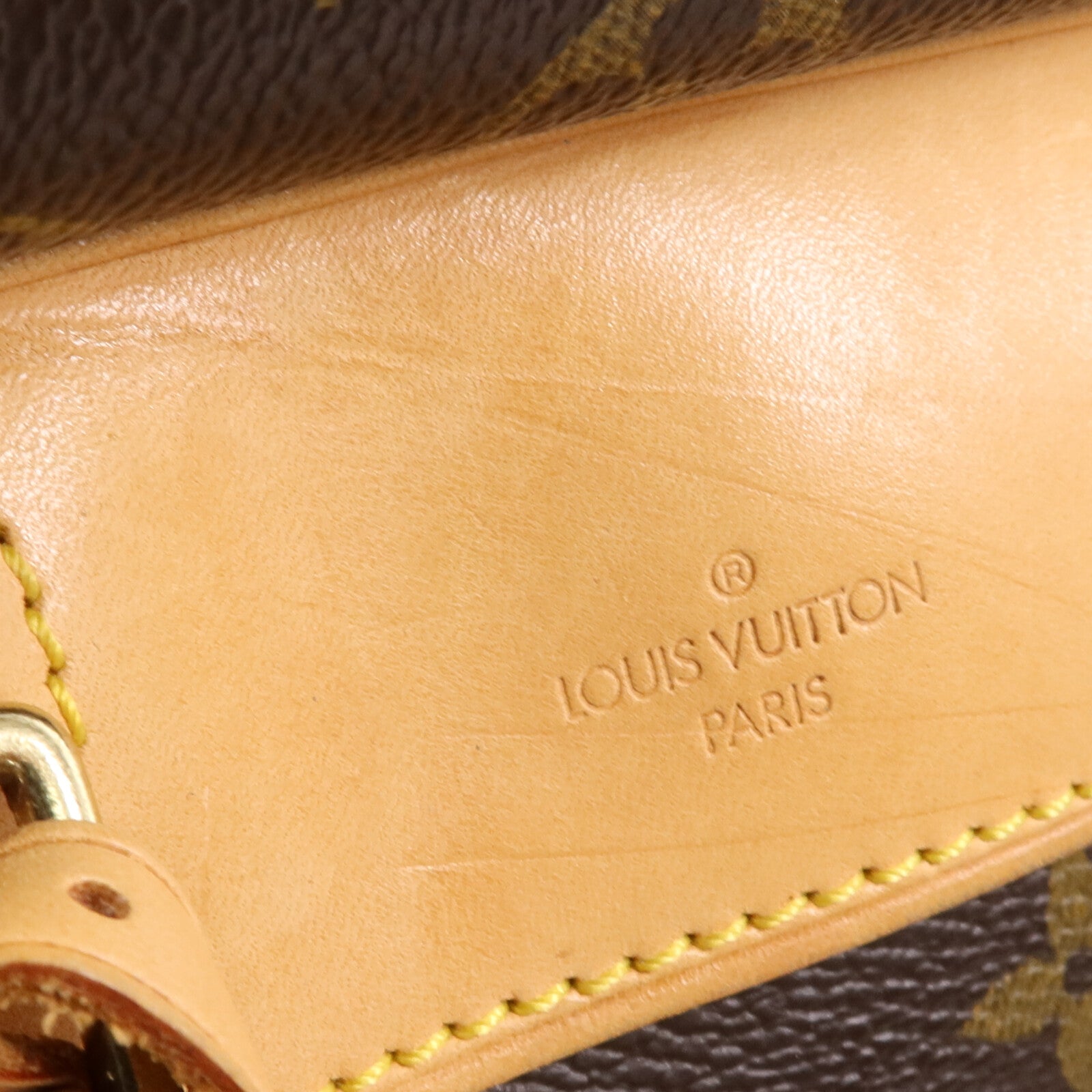 LOUIS VUITTON Monogram Deauville金扣手挽袋棕色