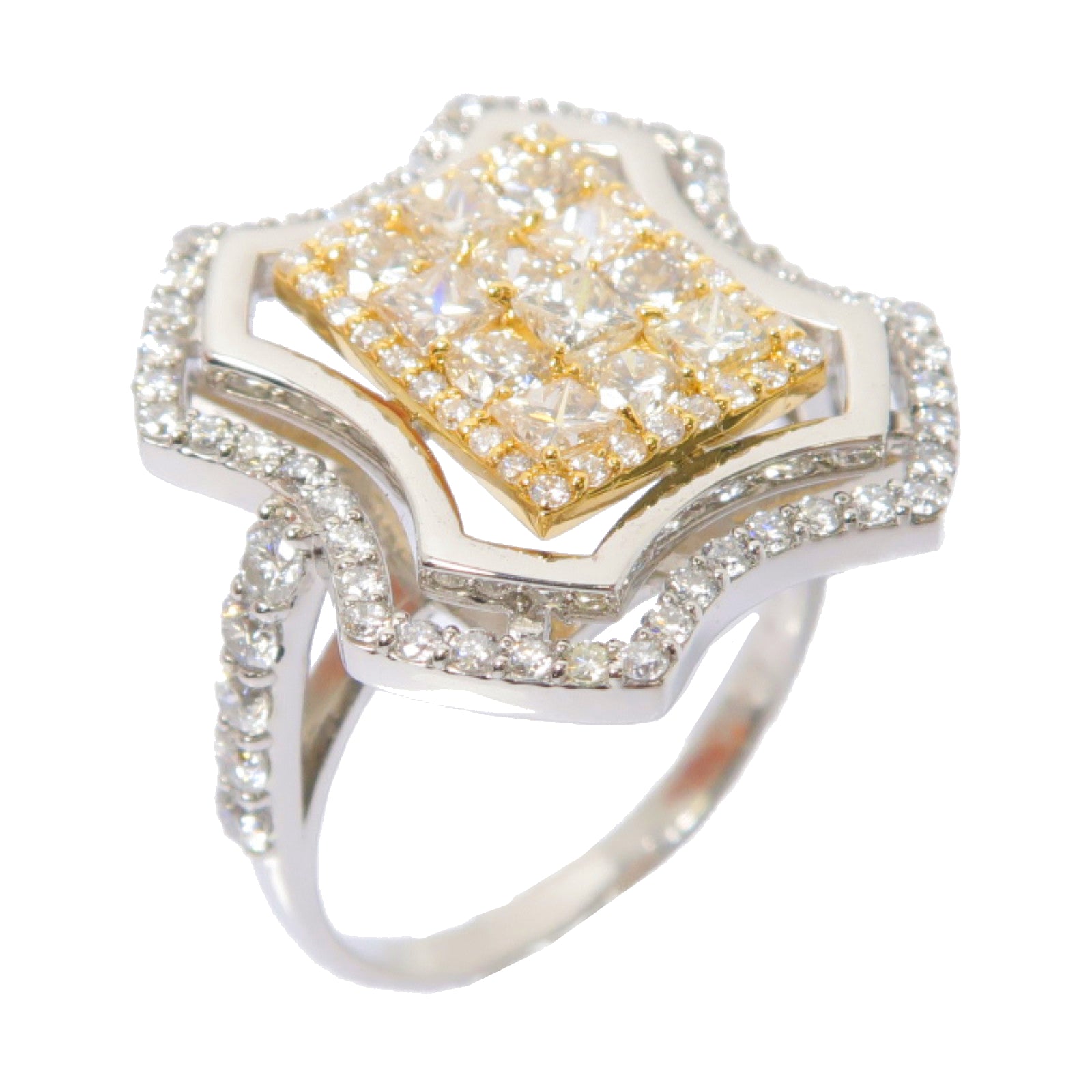 JEWELRY PT950鉑金/18K黃金Diamond Ring 2.00ct鑚石戒指US#6.5