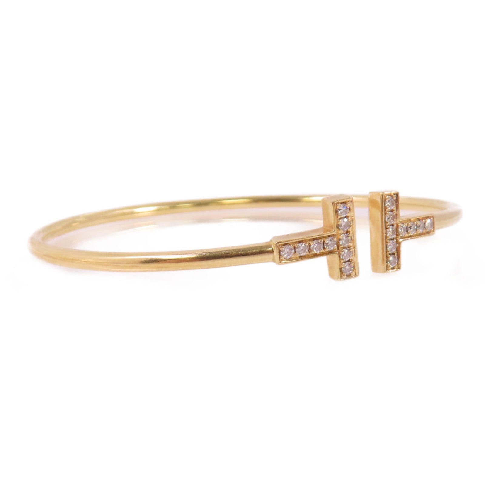 TIFFANY＆CO 18K玫瑰金T Wire Diamond Bracelet手鏈金色
