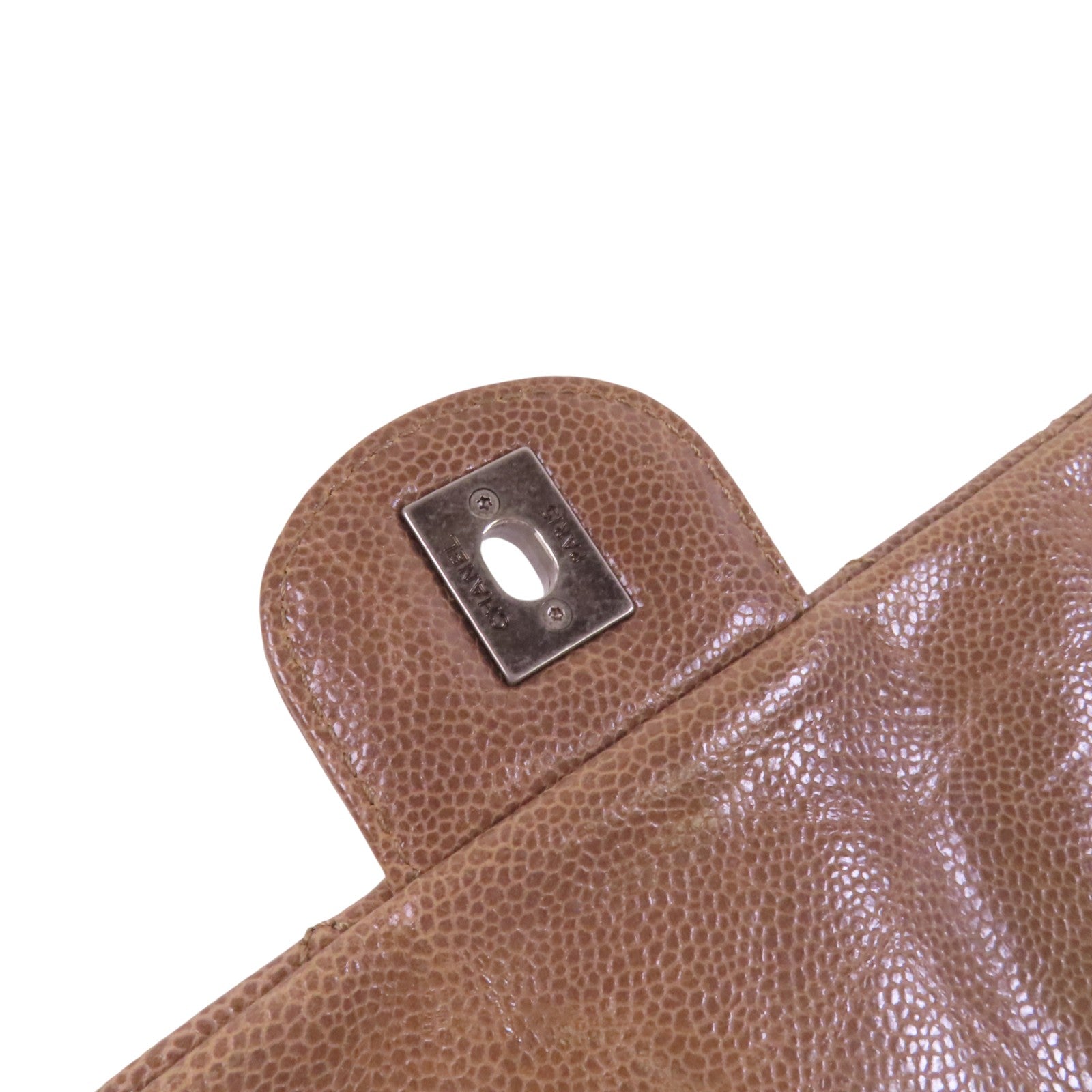 CHANEL 牛皮皮革Chain Shoulder Bag銀扣鏈帶肩背袋