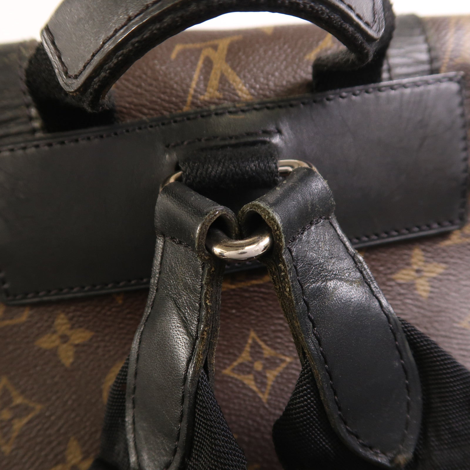 LOUIS VUITTON Monogram Macassar Christopher MM銀扣背包
