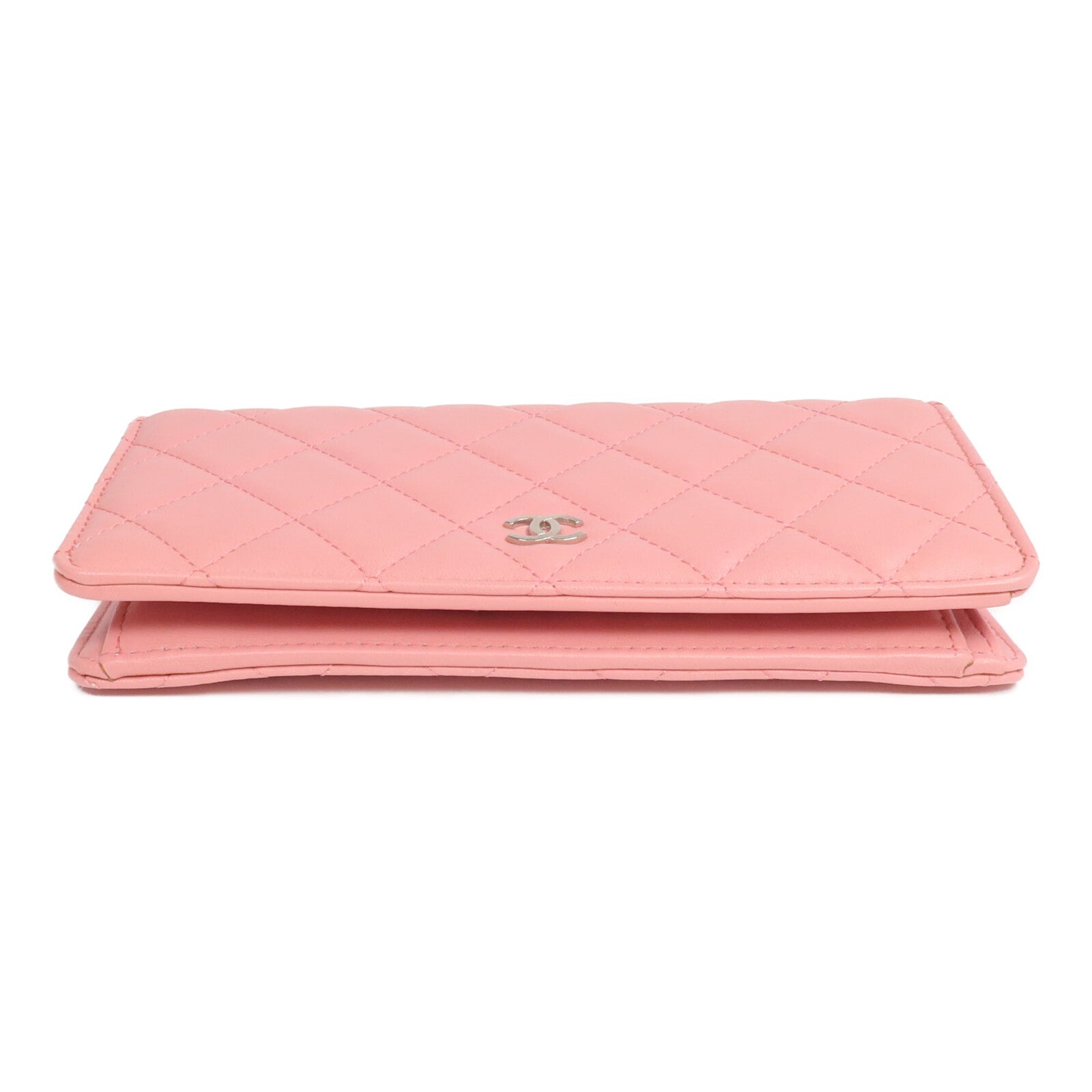 CHANEL 羊皮皮革Long Wallet銀扣長錢包