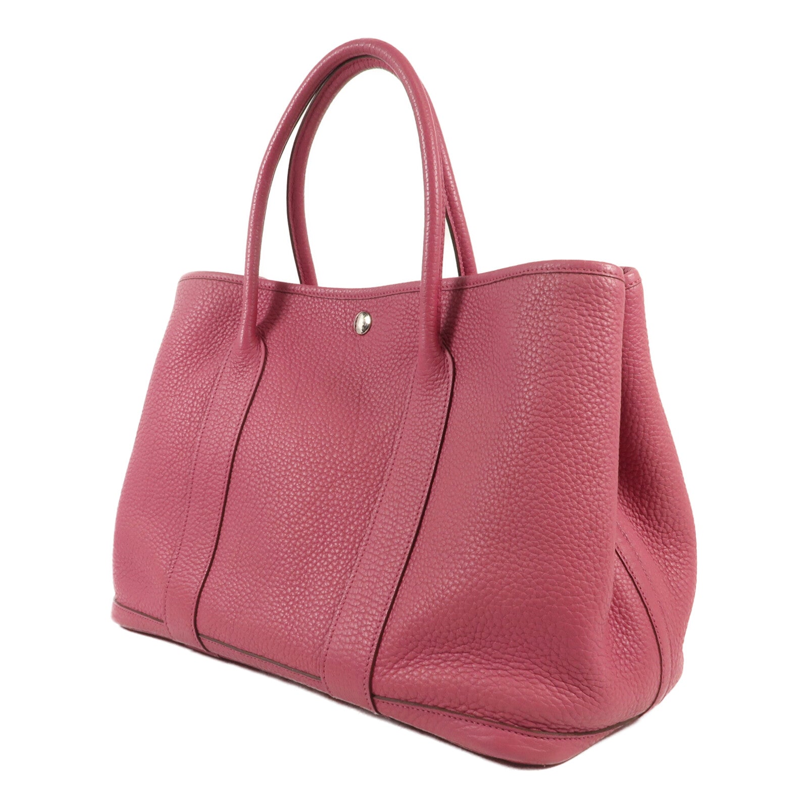 HERMES Clemence皮革Garden Party PM銀扣手挽袋Tosca