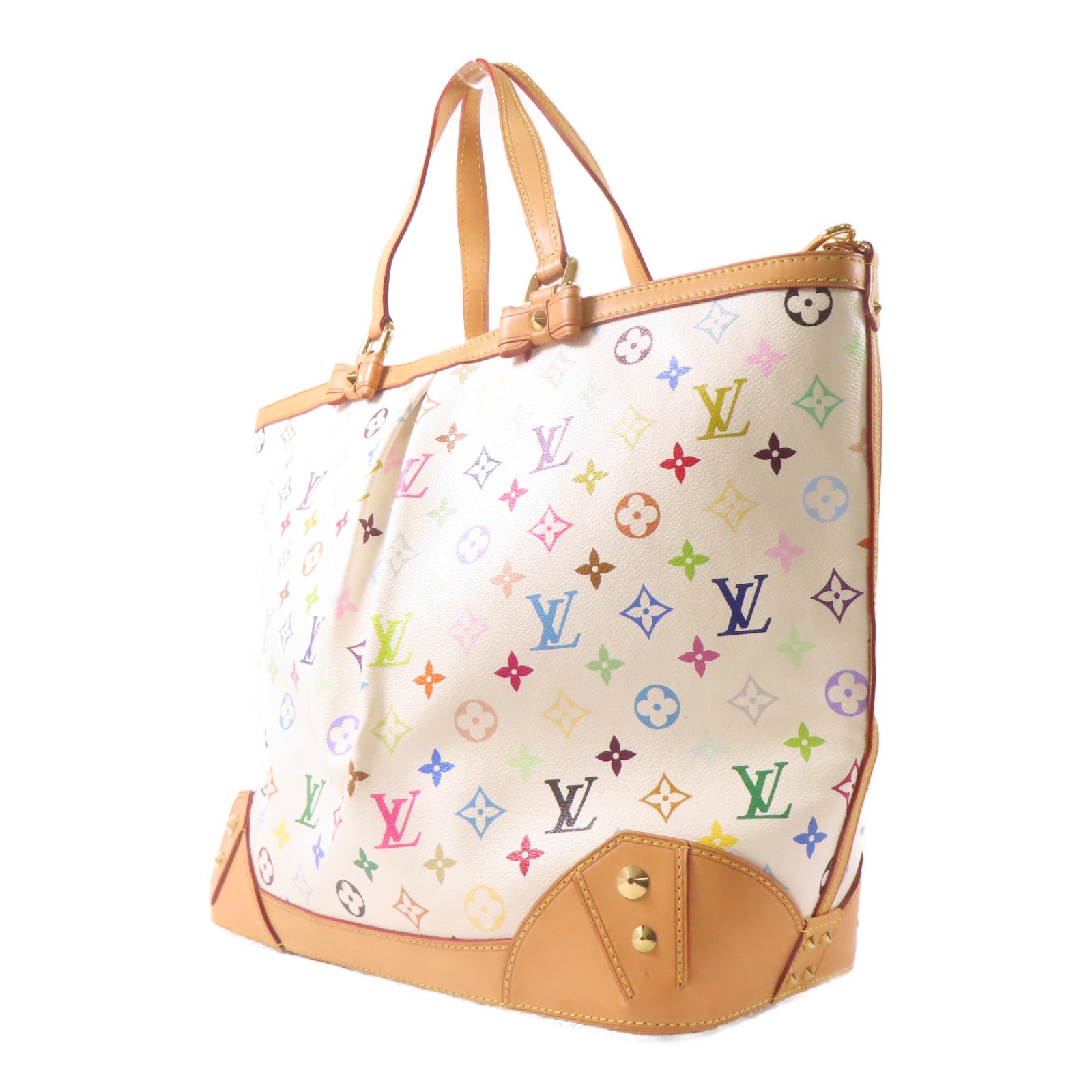 LOUIS VUITTON Monogram Multicolor Charlene MM金扣手挽肩背兩用袋白色/彩色
