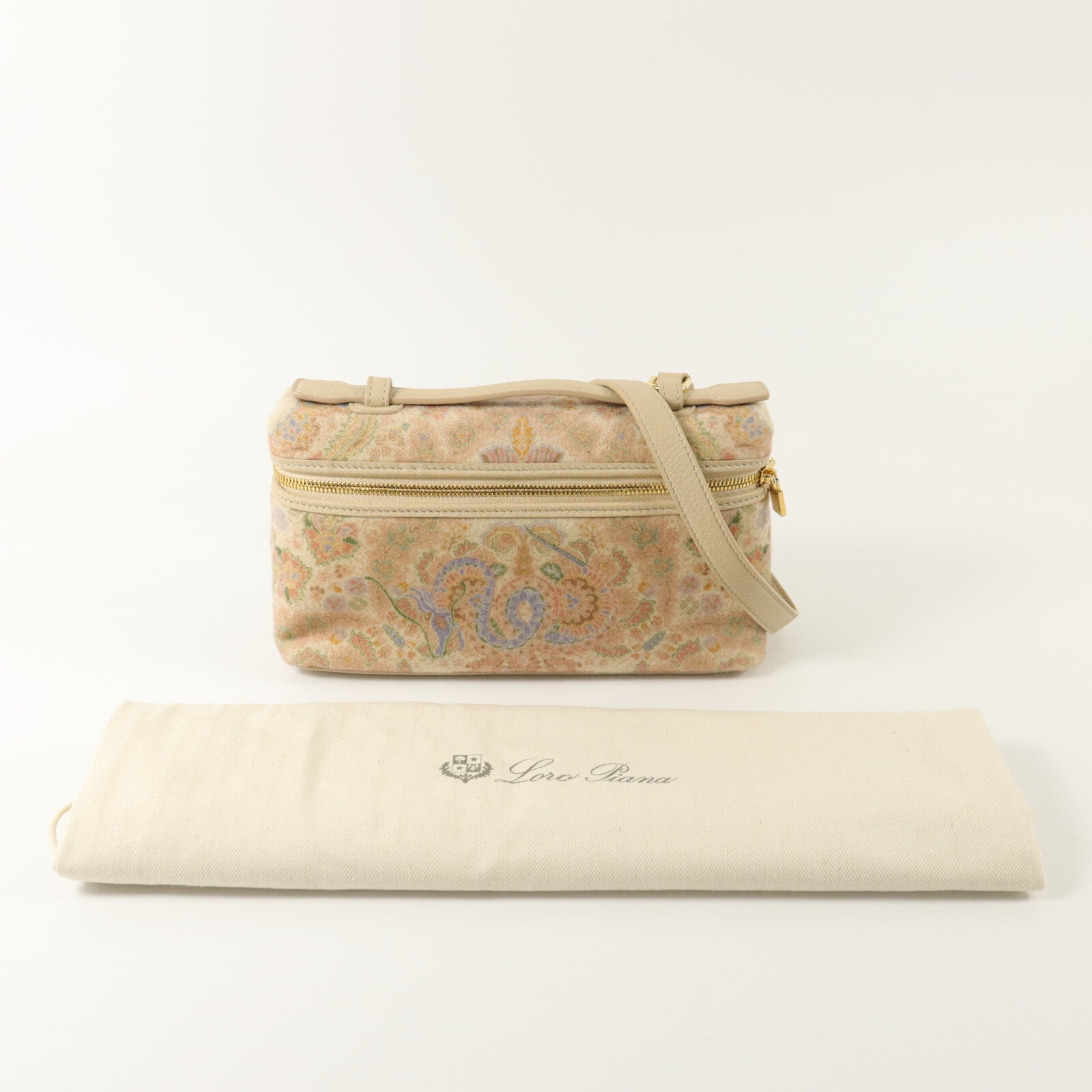 Loro Piana 牛皮皮革/羊絨Extra Pocket L19肩背袋