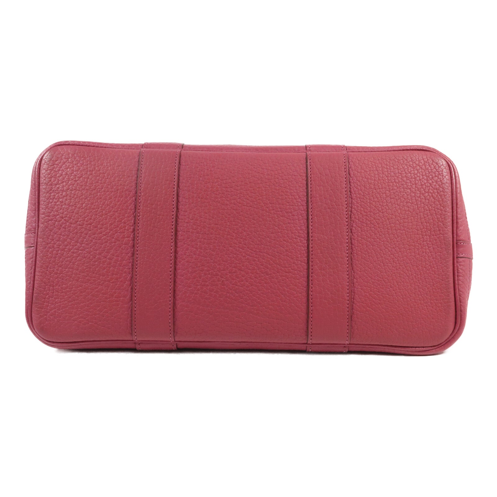 HERMES Clemence皮革Garden Party PM銀扣手挽袋Tosca