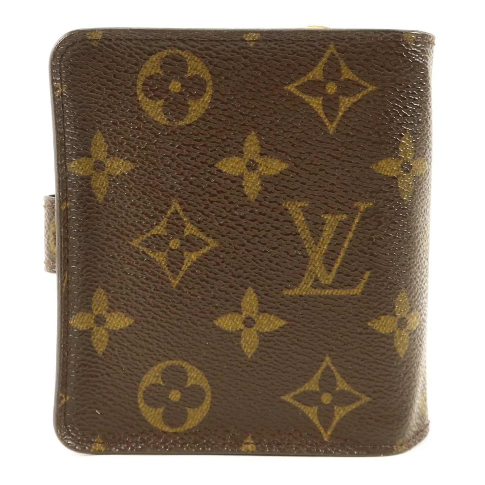 LOUIS VUITTON Monogram Compact Zipper Wallet金扣錢包