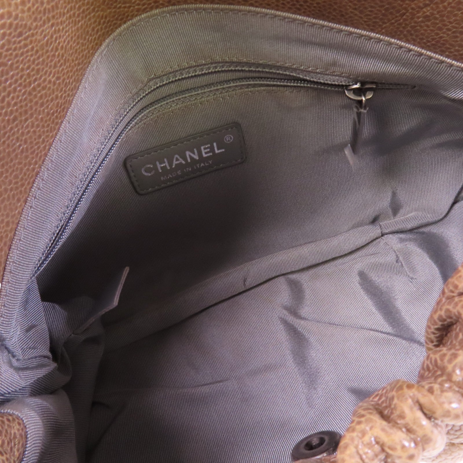 CHANEL 牛皮皮革Chain Shoulder Bag銀扣鏈帶肩背袋