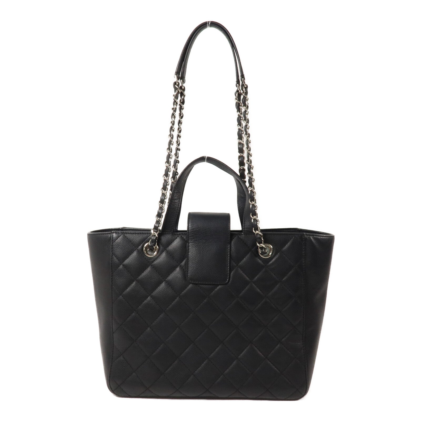 CHANEL 牛皮皮革CC Logo Shopping Bag鏈帶手挽肩背兩用袋