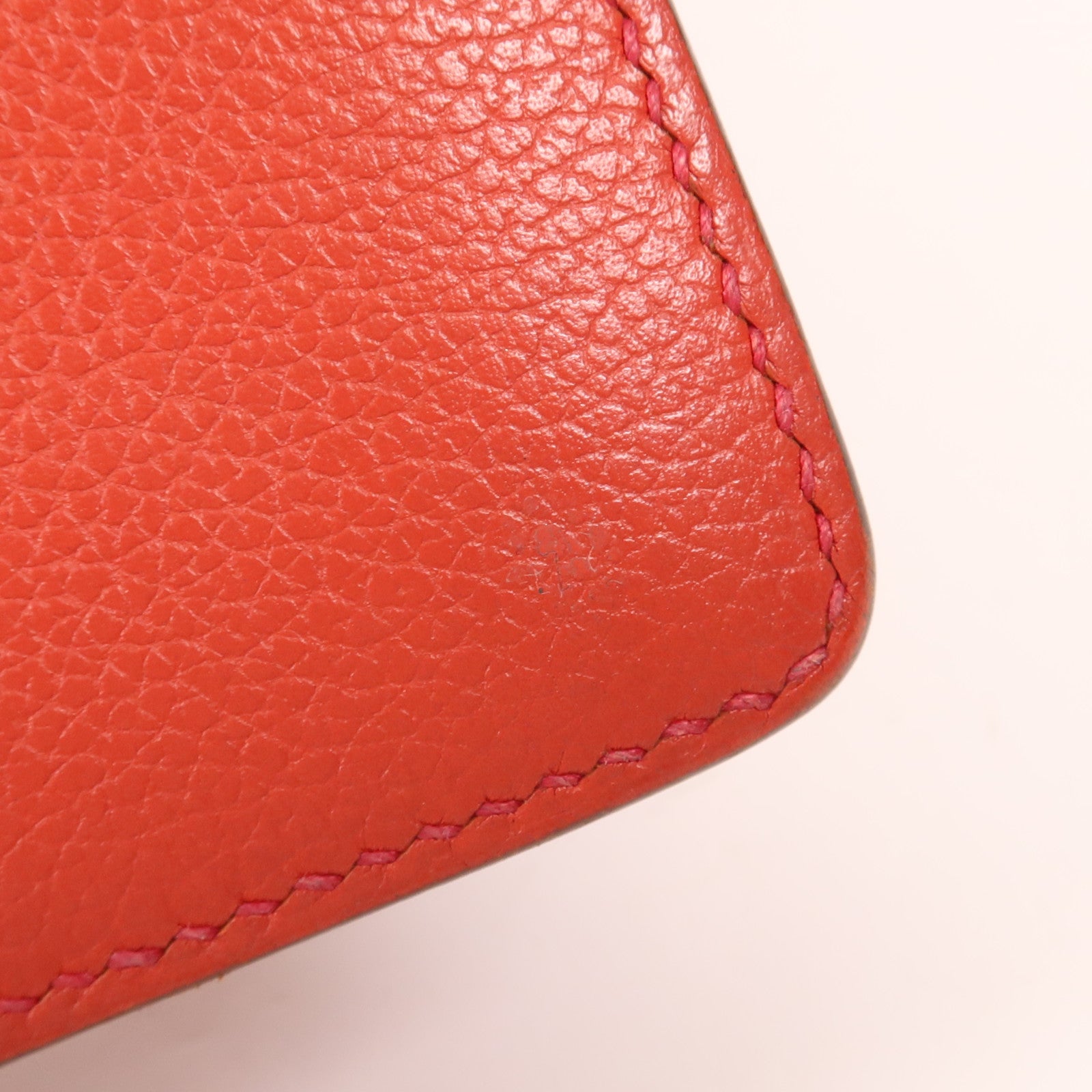 HERMES Clemence皮革Roulis Mini銀扣肩背袋Rouge Tomate