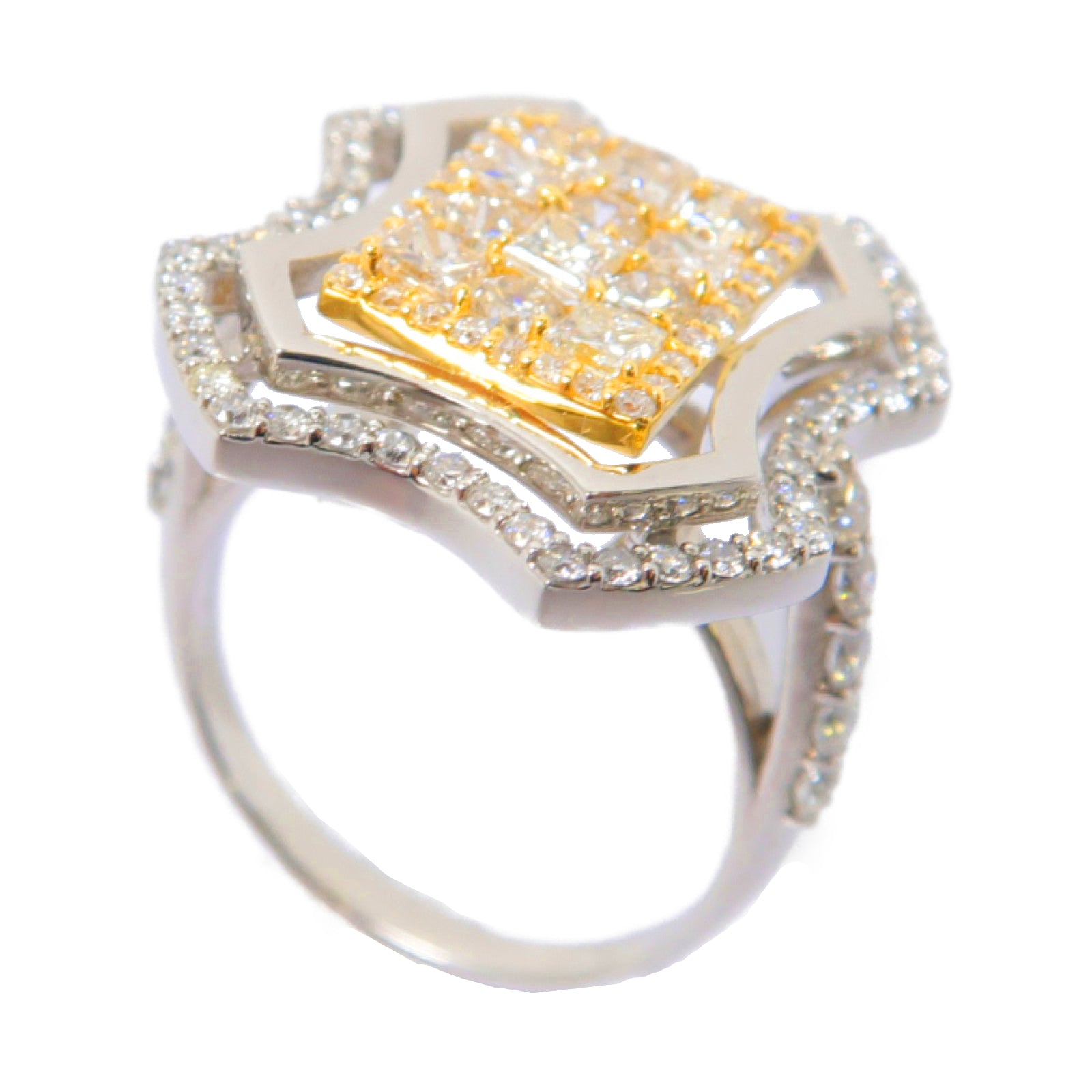 JEWELRY PT950鉑金/18K黃金Diamond Ring 2.00ct鑚石戒指US#6.5
