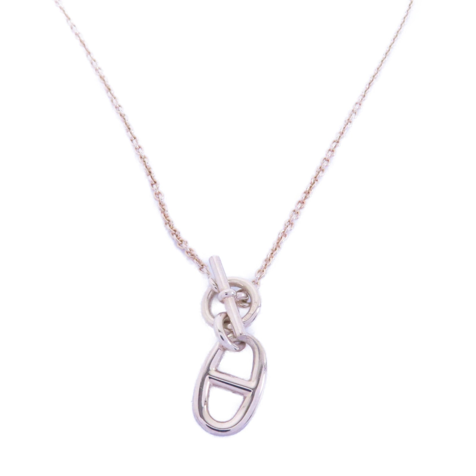 HERMES 925純銀Chaine D'ancre Pendant項鍊銀色