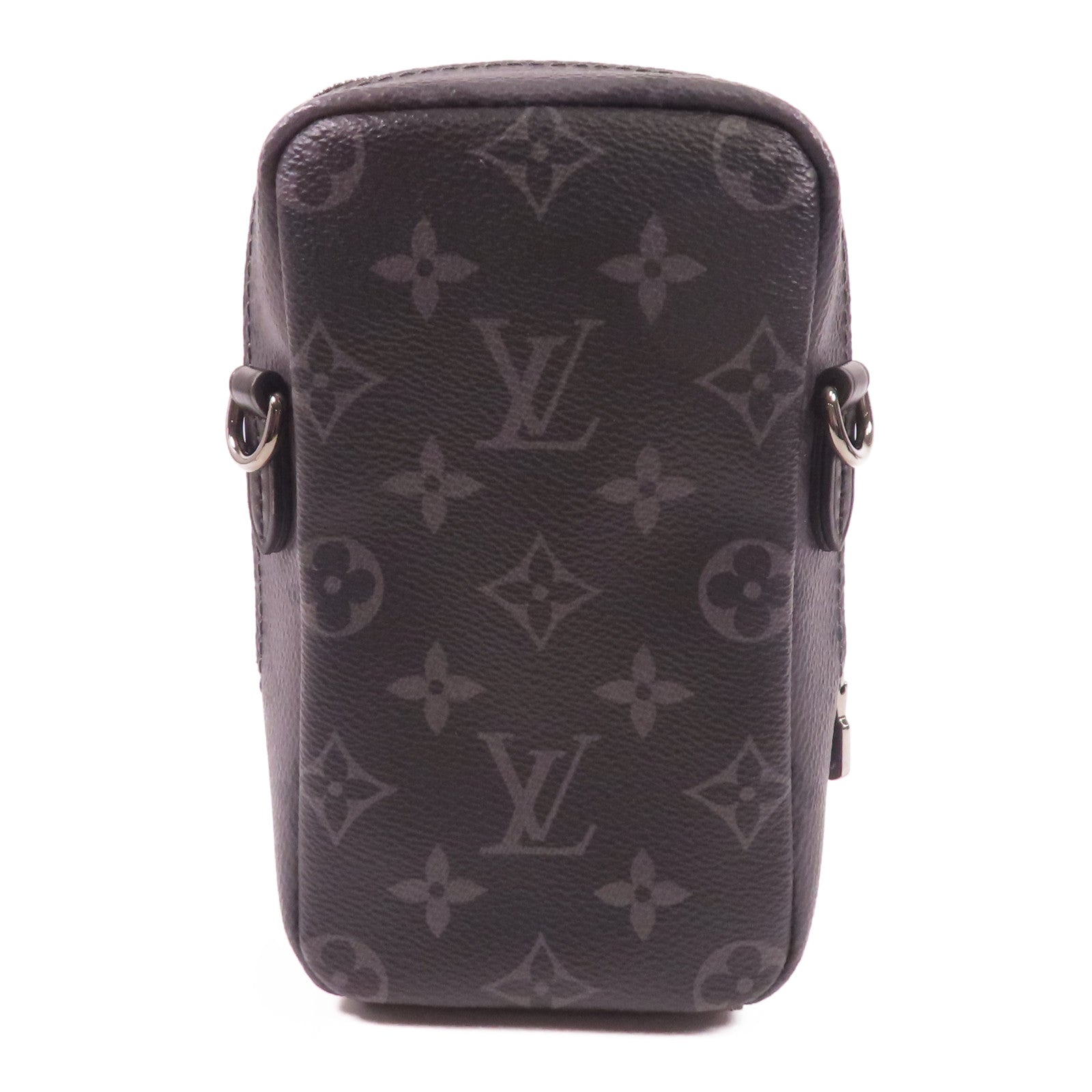 LOUIS VUITTON Monogram Eclipse Reverse Double Phone Pouch NM銀扣肩背袋