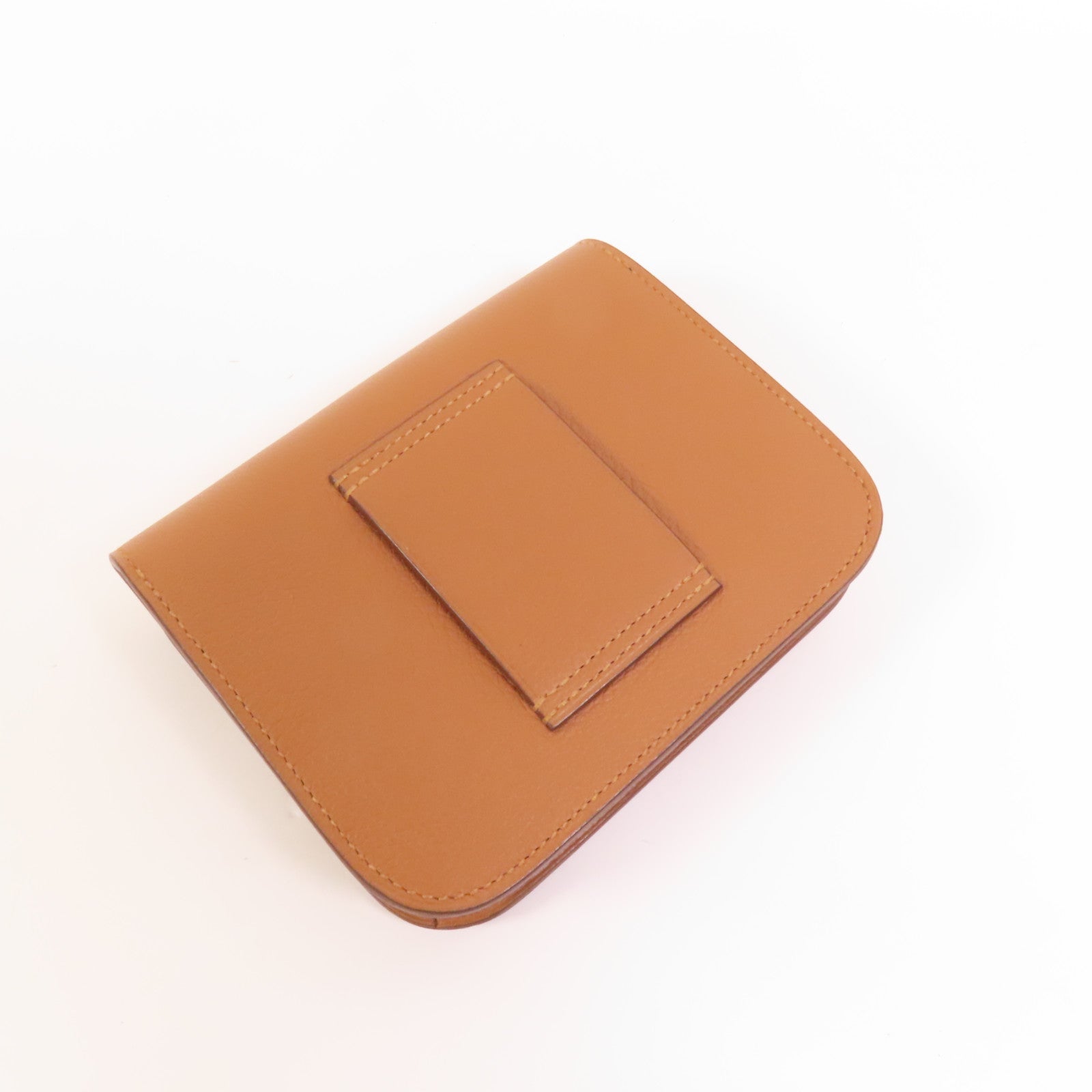 HERMES Evercolor皮革Constance Slim Bicolor金扣錢包Gold