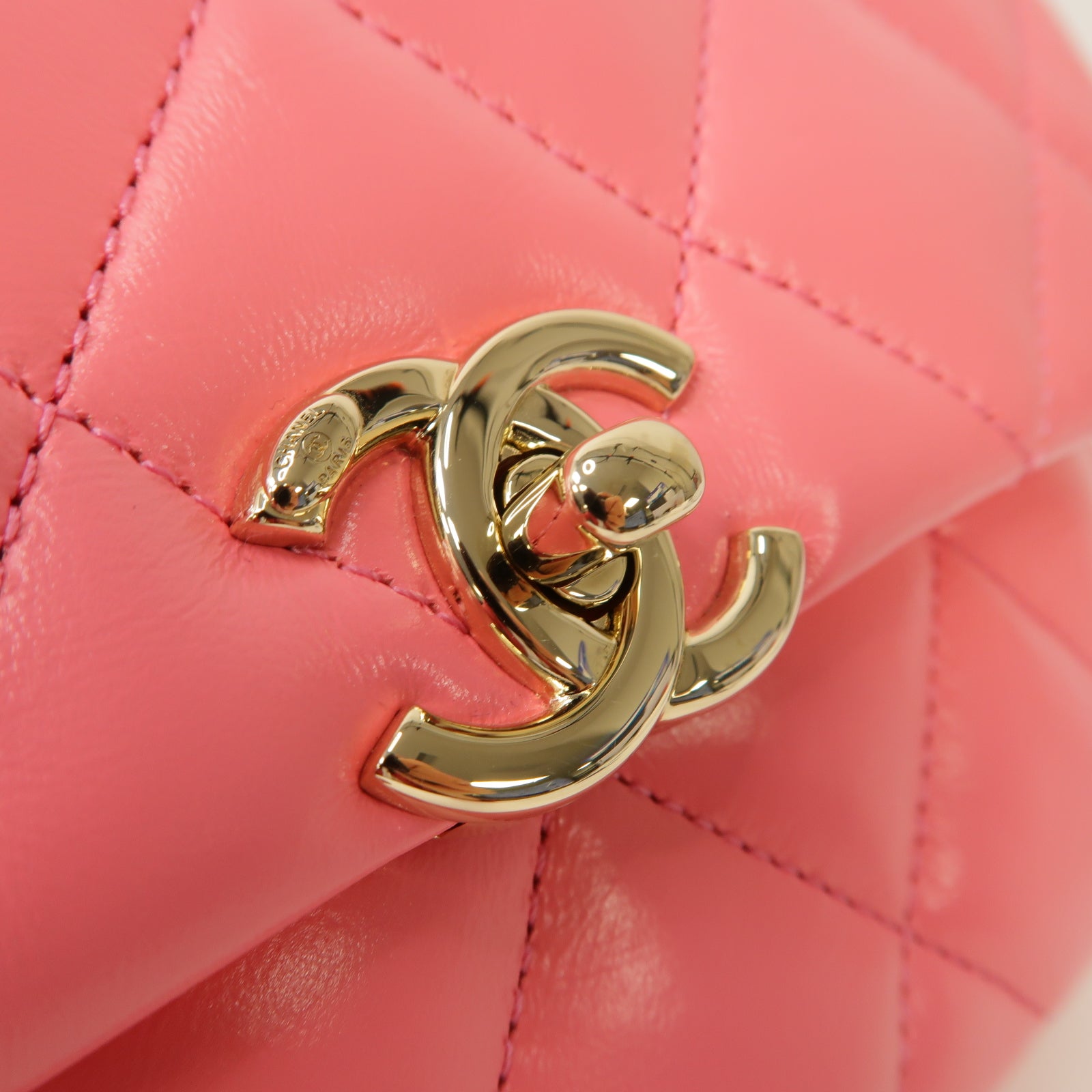 CHANEL 【激減優惠】菱格牛皮皮革Cruise 2 Way Chain Shoulder Bag金扣手挽肩背兩用袋粉紅色