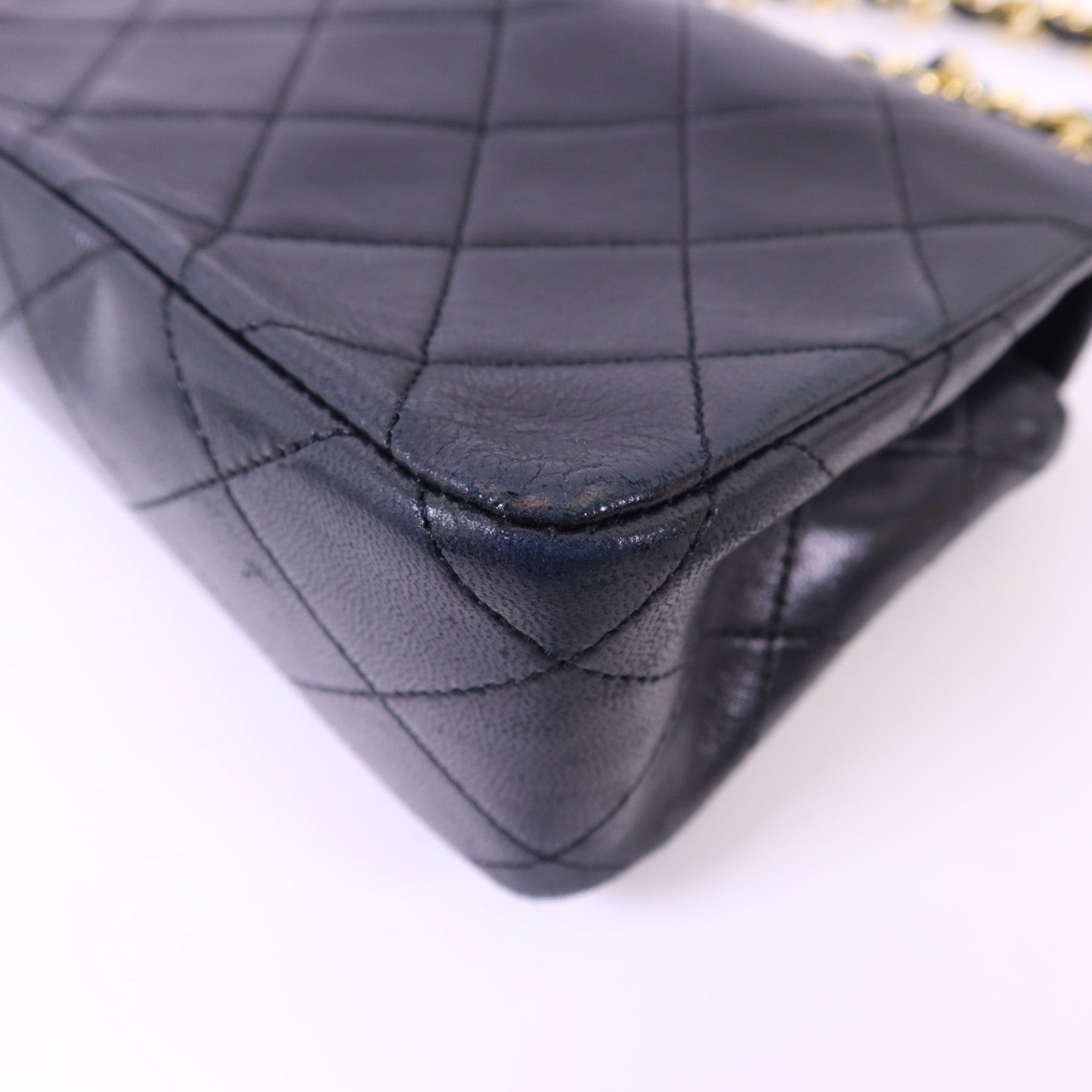 CHANEL 牛皮皮革Chain Shoulder Bag金扣鏈帶肩背袋