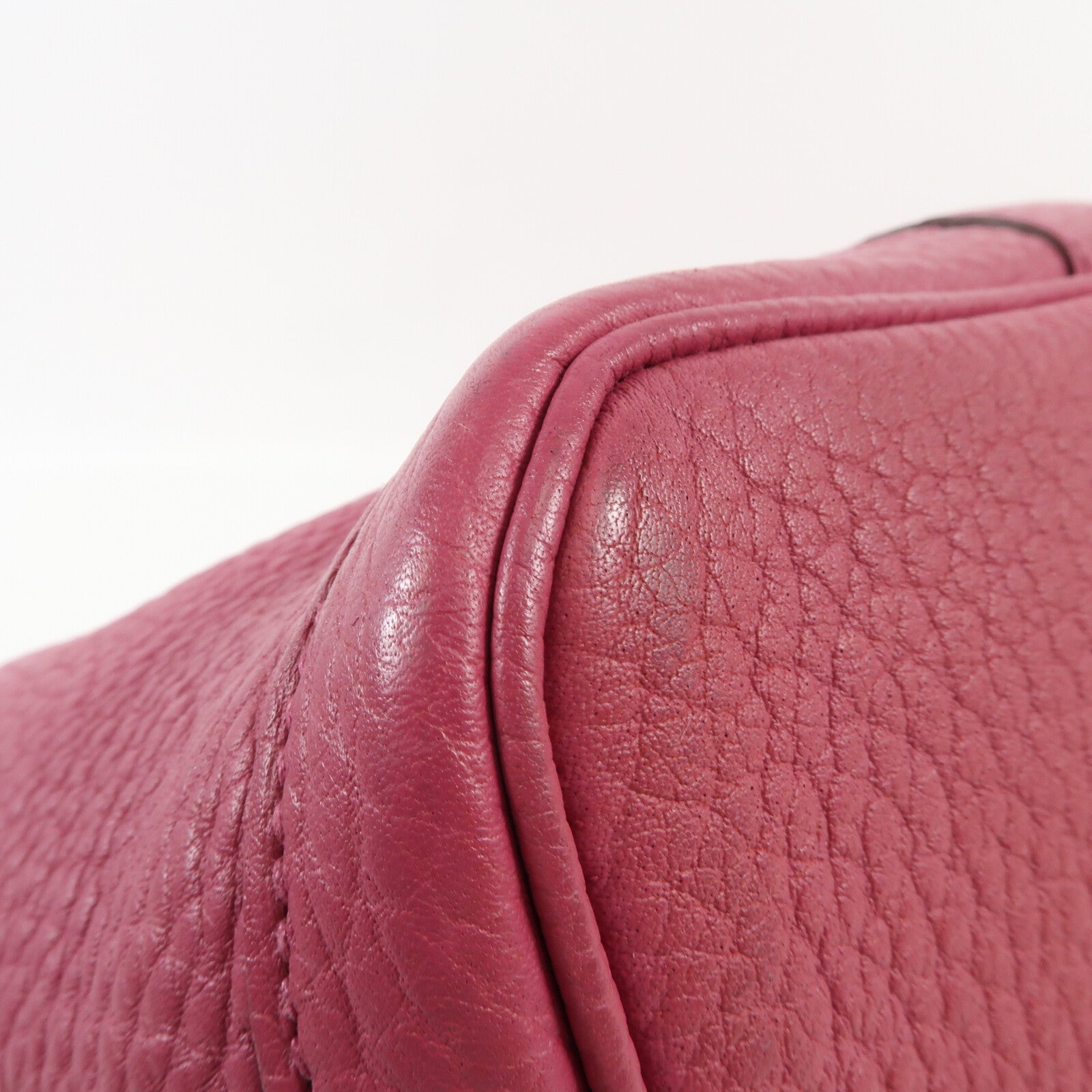 HERMES Clemence皮革Garden Party PM銀扣手挽袋Tosca