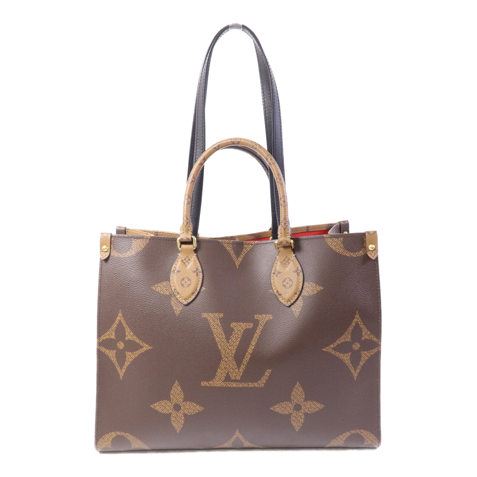 LOUIS VUITTON Monogram Giant On The Go MM金扣手挽肩背兩用袋
