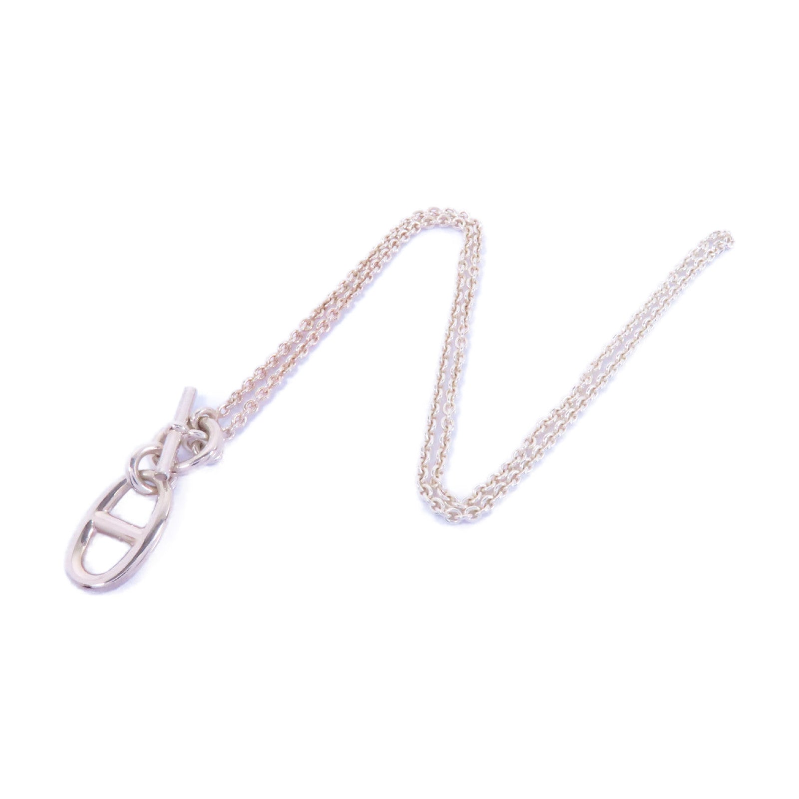 HERMES 925純銀Chaine D'ancre Pendant項鍊銀色