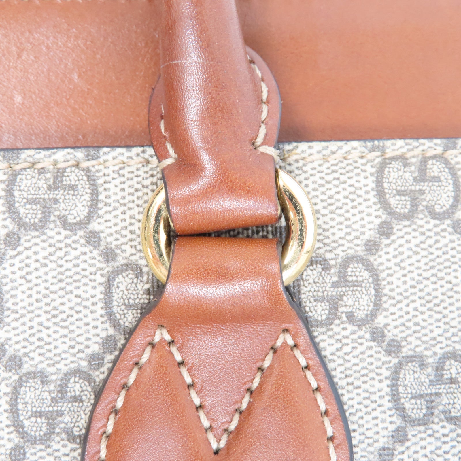 GUCCI 【激減優惠】GG Supreme Zip Tote金扣手挽肩背兩用袋啡色