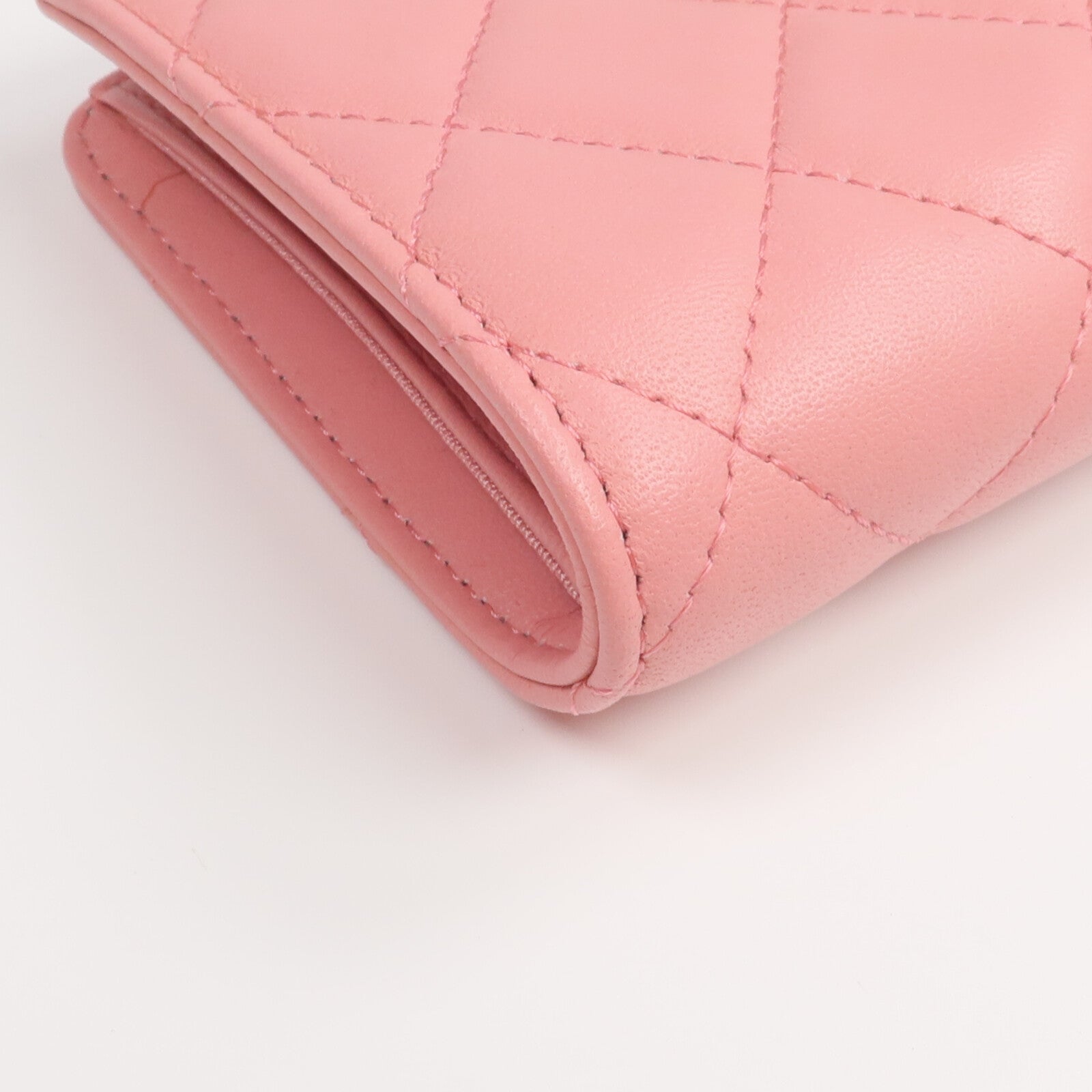 CHANEL 羊皮皮革Long Wallet銀扣長錢包