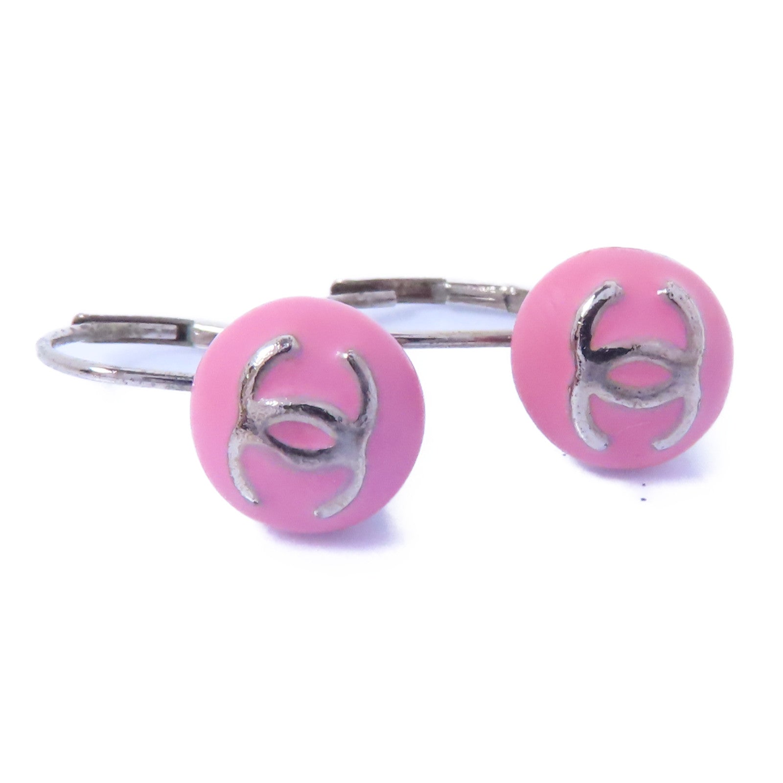 CHANEL PVC/金屬Earrings耳環銀色/粉紅色