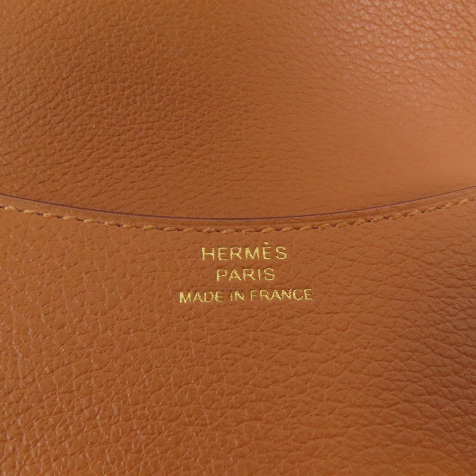 HERMES Evercolor皮革Constance Slim Bicolor金扣錢包Gold