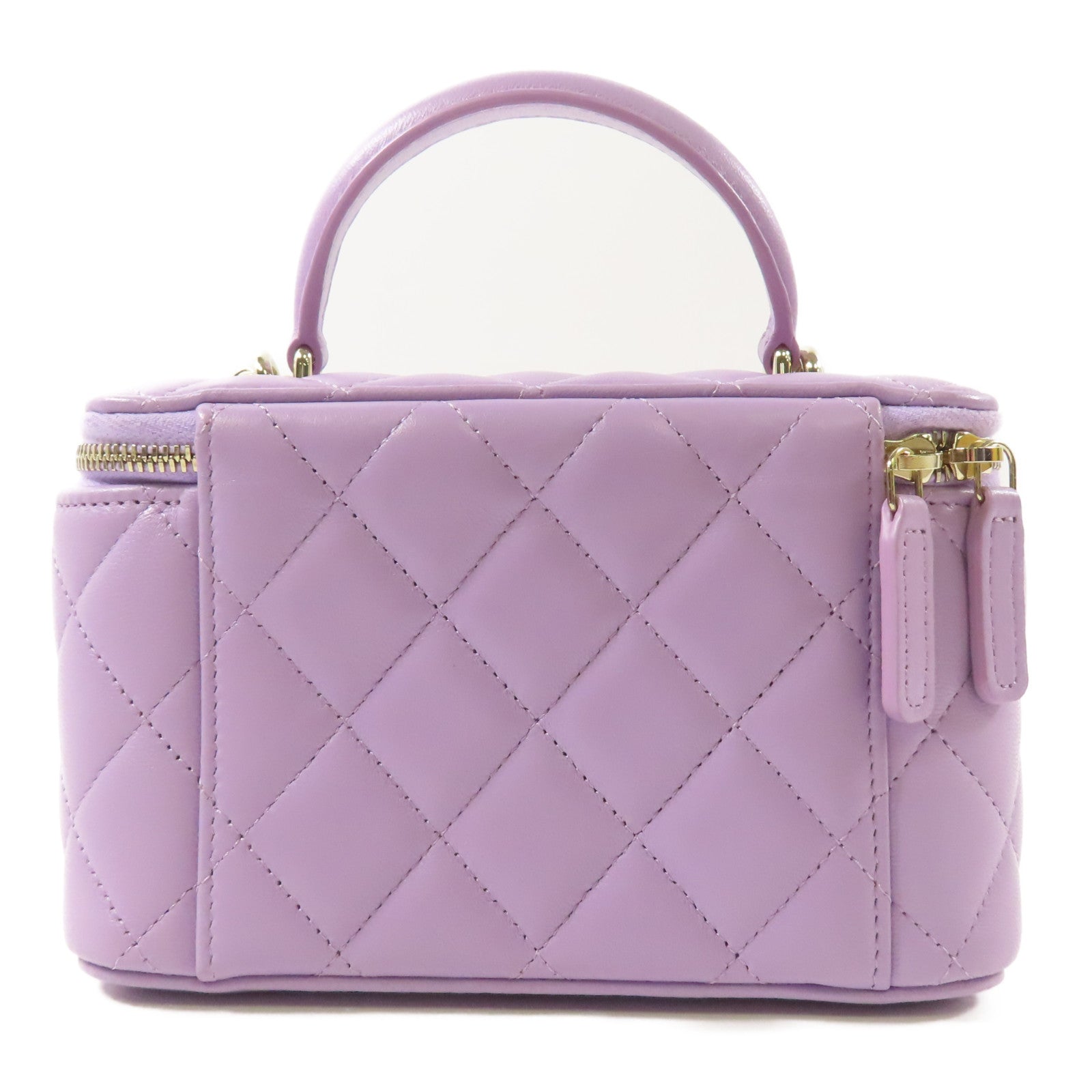 CHANEL 羊皮皮革Vanity Case金扣手挽肩背兩用袋