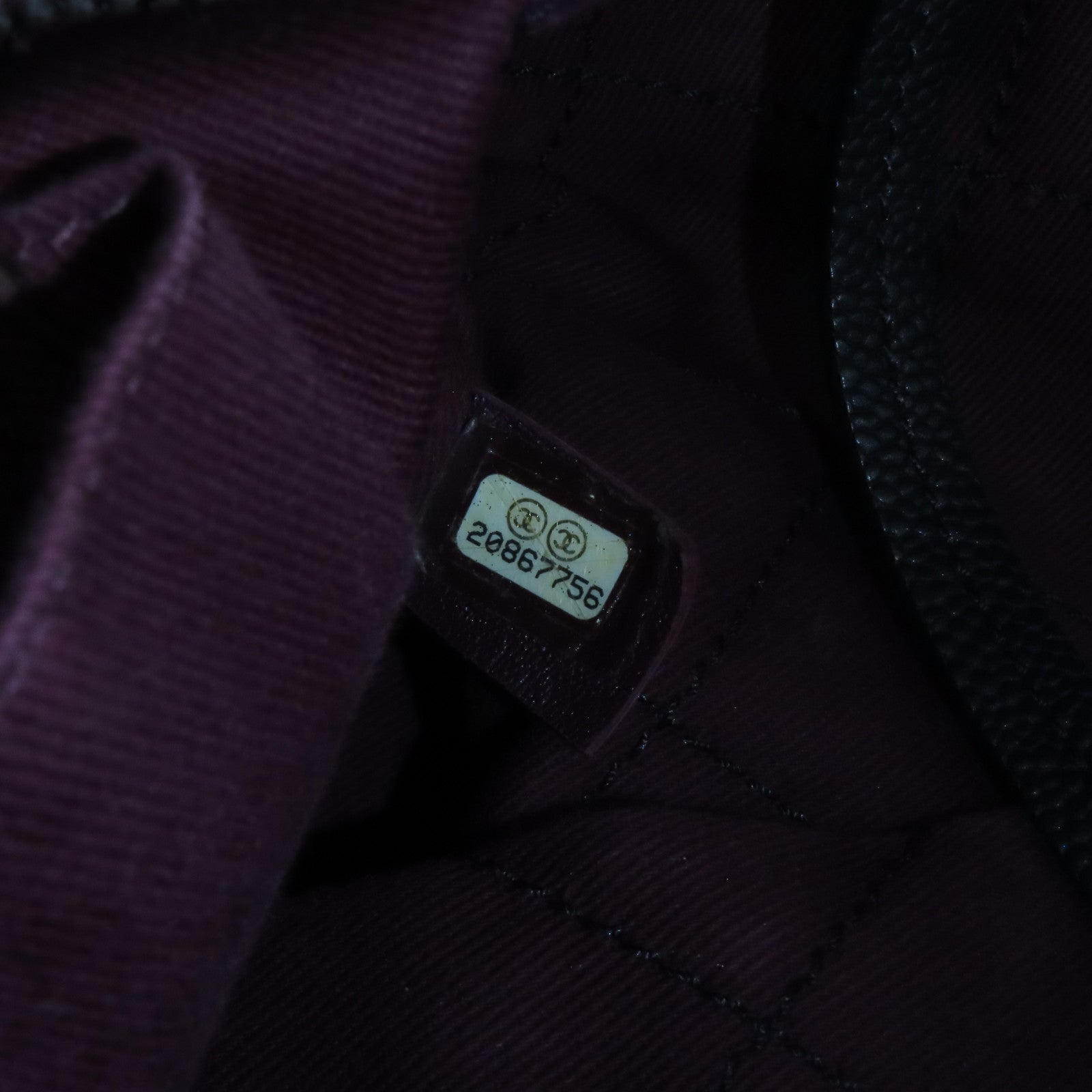 CHANEL 菱格Caviar皮革Totebag鏈帶手挽袋銀扣黑色