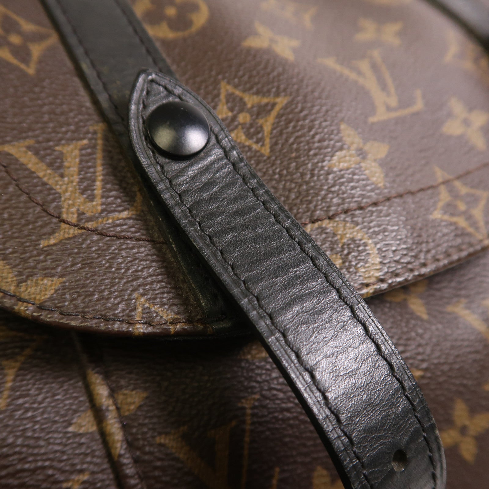 LOUIS VUITTON Monogram Macassar Christopher MM銀扣背包