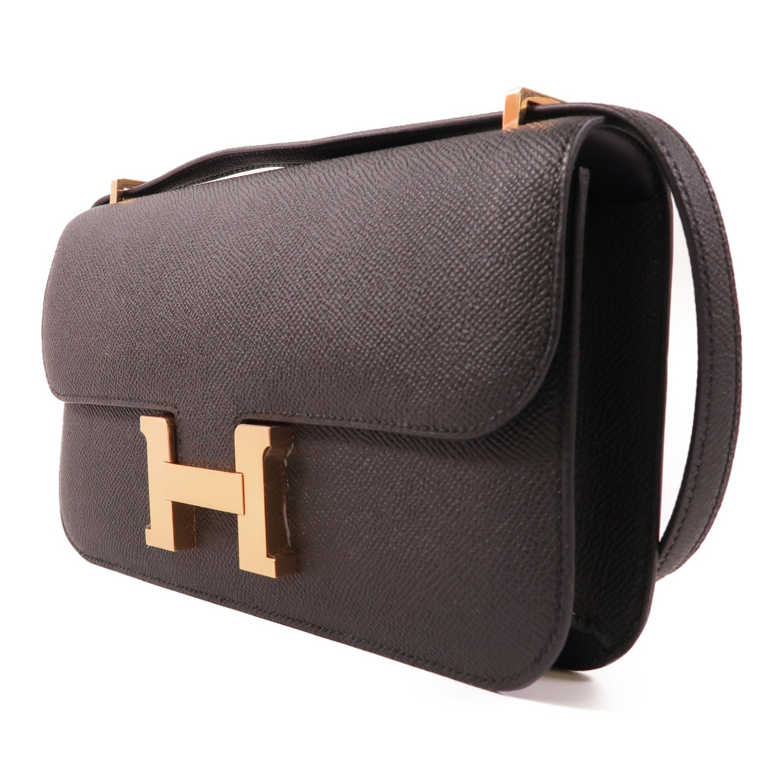 HERMES Epsom皮革Constance Elan金扣肩背袋