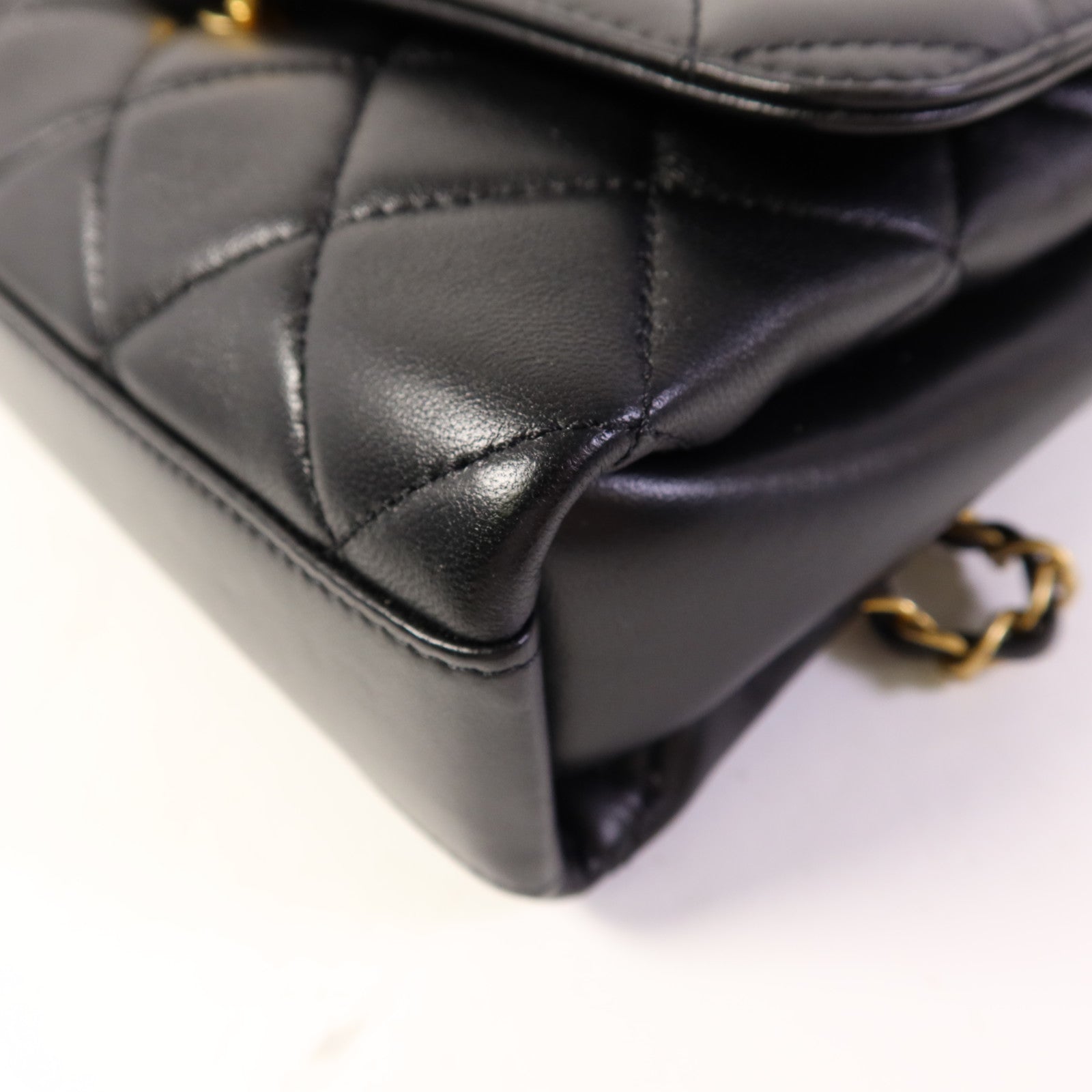 CHANEL 羊皮皮革2 Way Shoulder Bag金扣手挽肩背兩用袋
