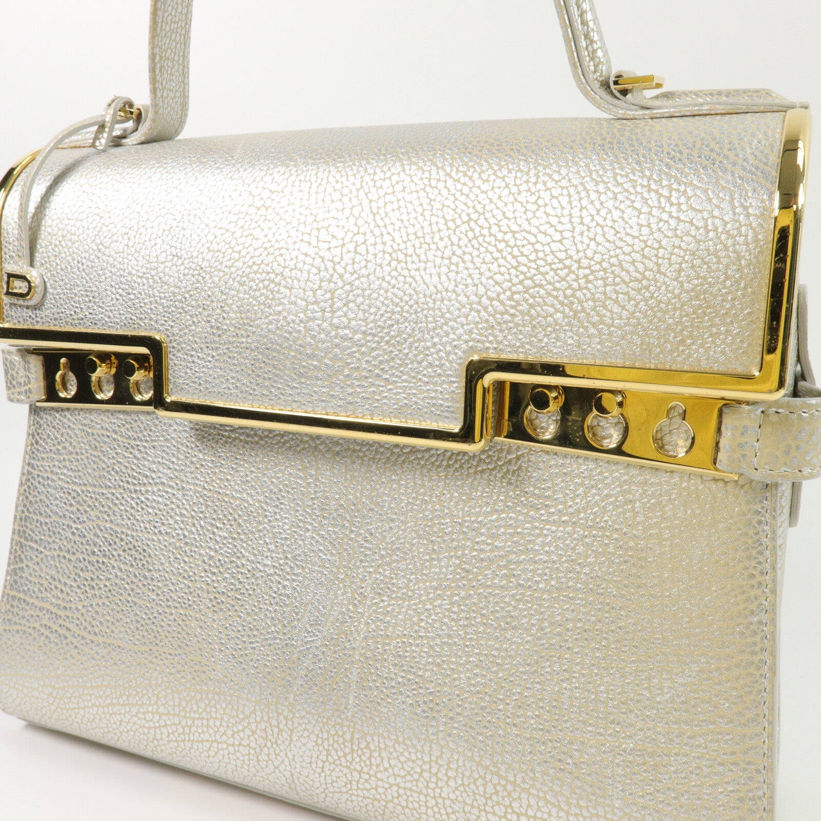Delvaux 牛皮皮革Tempete MM手挽袋