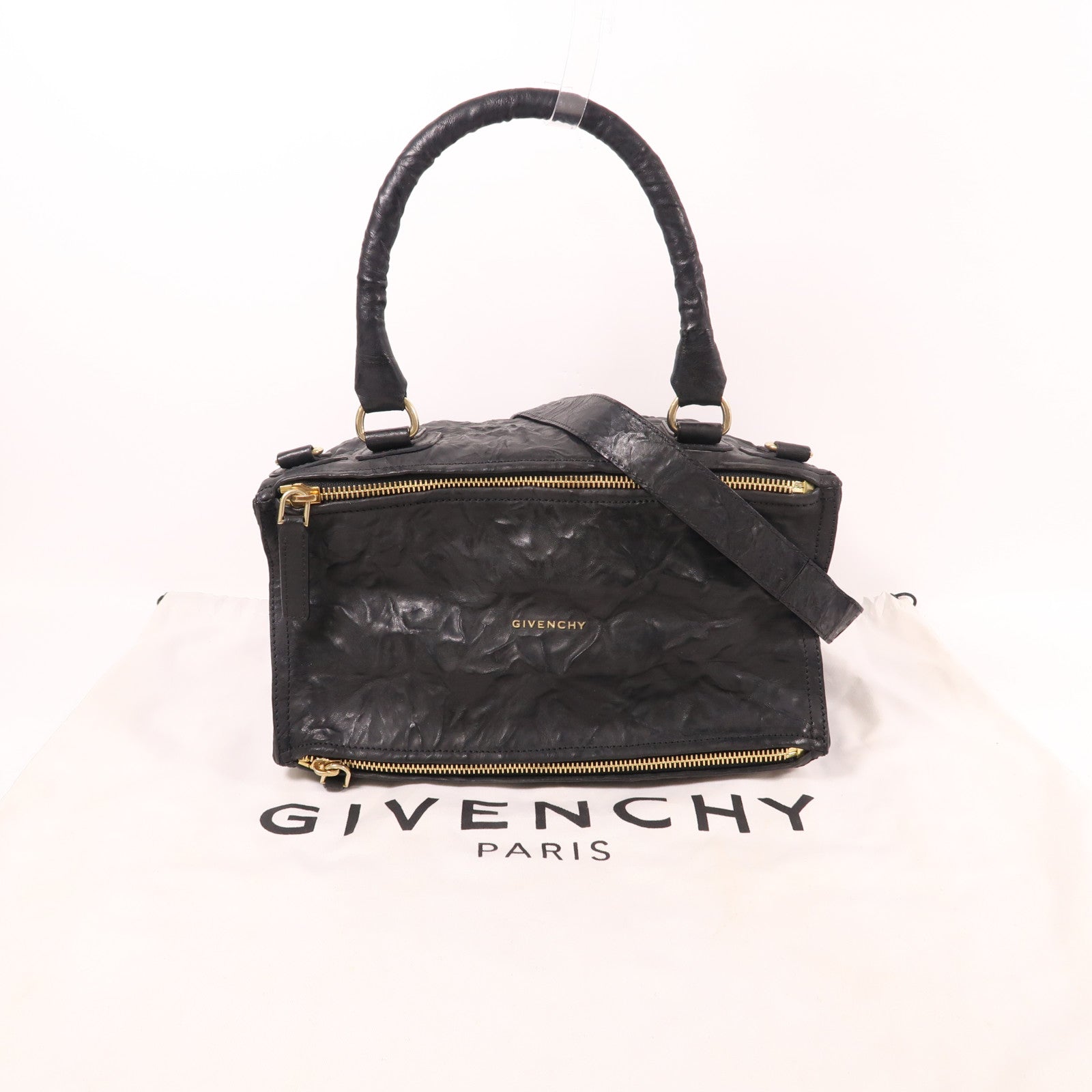 GIVENCHY 【激減優惠】牛皮皮革Pandora金扣手挽肩背兩用袋