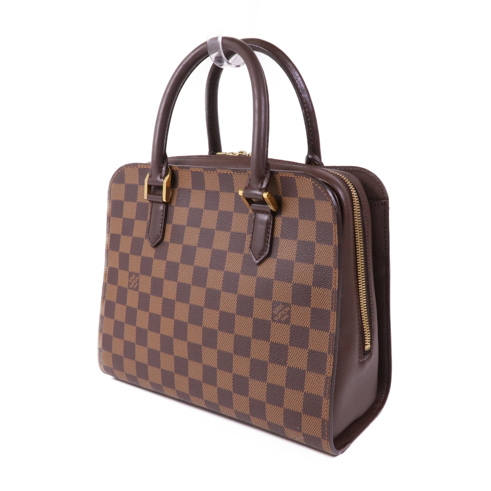 LOUIS VUITTON Damier Triana金扣手挽袋