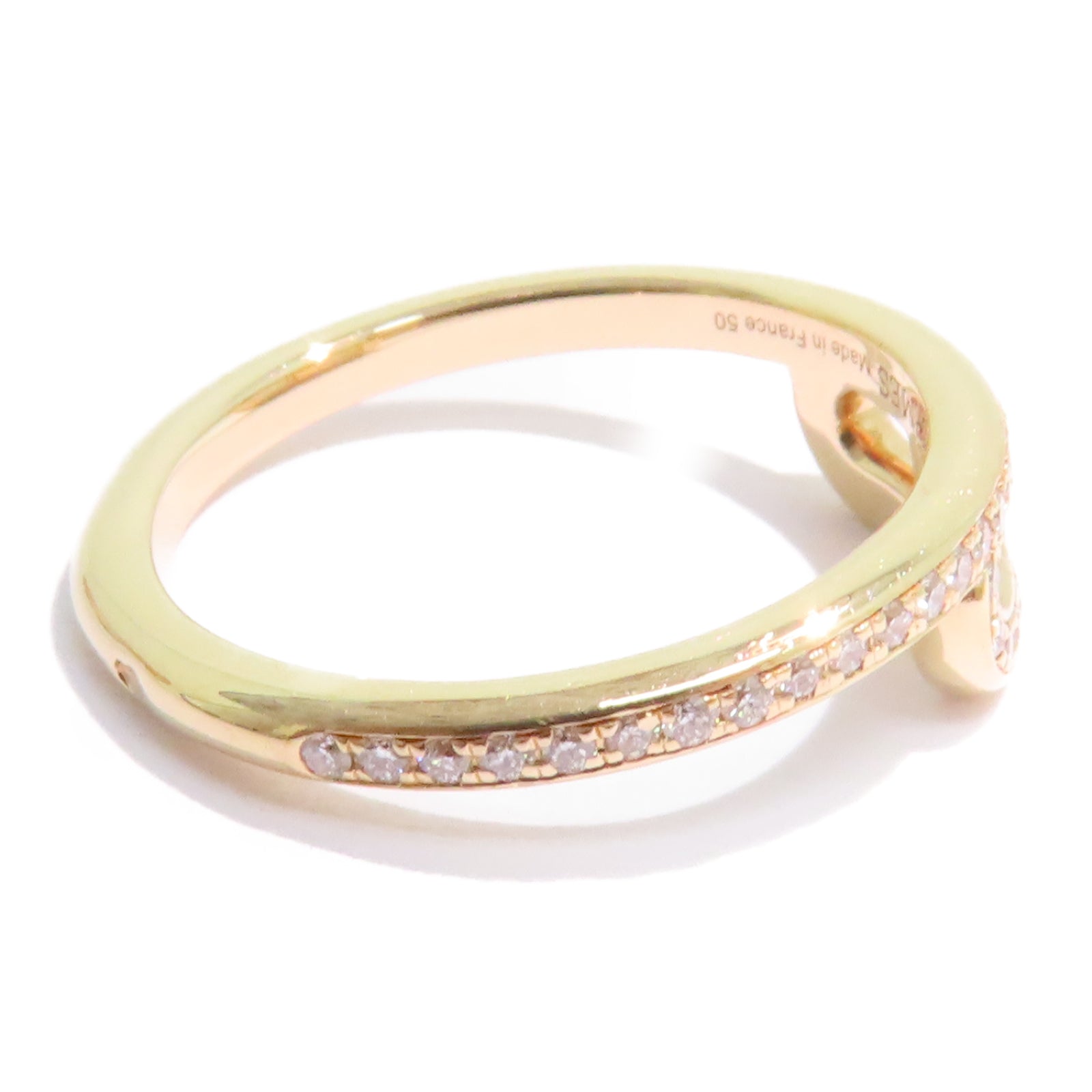 HERMES 18K玫瑰金Link D RingHermes#50 US#5