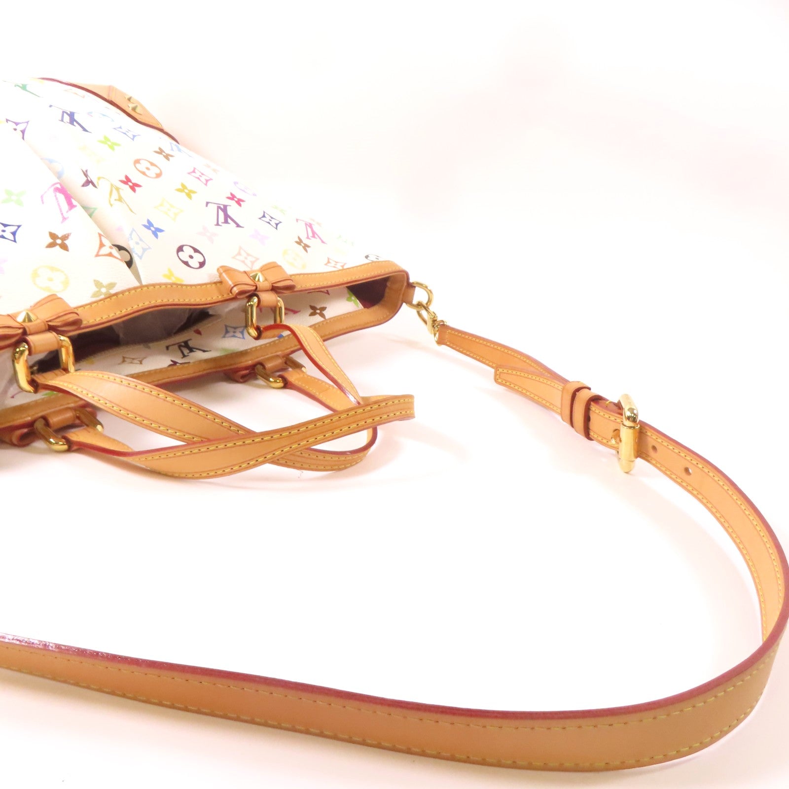 LOUIS VUITTON Monogram Multicolor Charlene MM金扣手挽肩背兩用袋白色/彩色