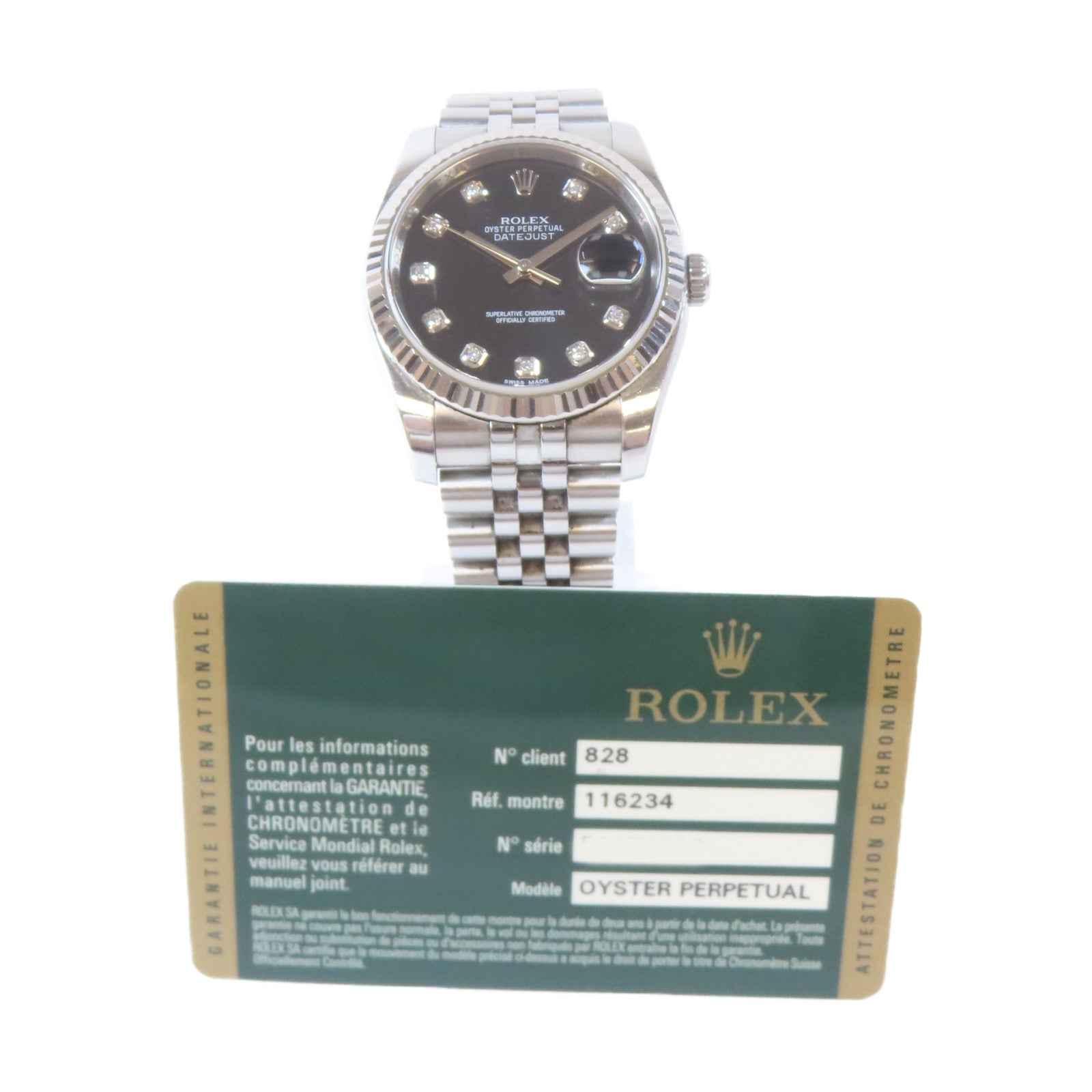 ROLEX Datejust 18K白金/不鏽鋼/鑽石手錶自動機芯黑色