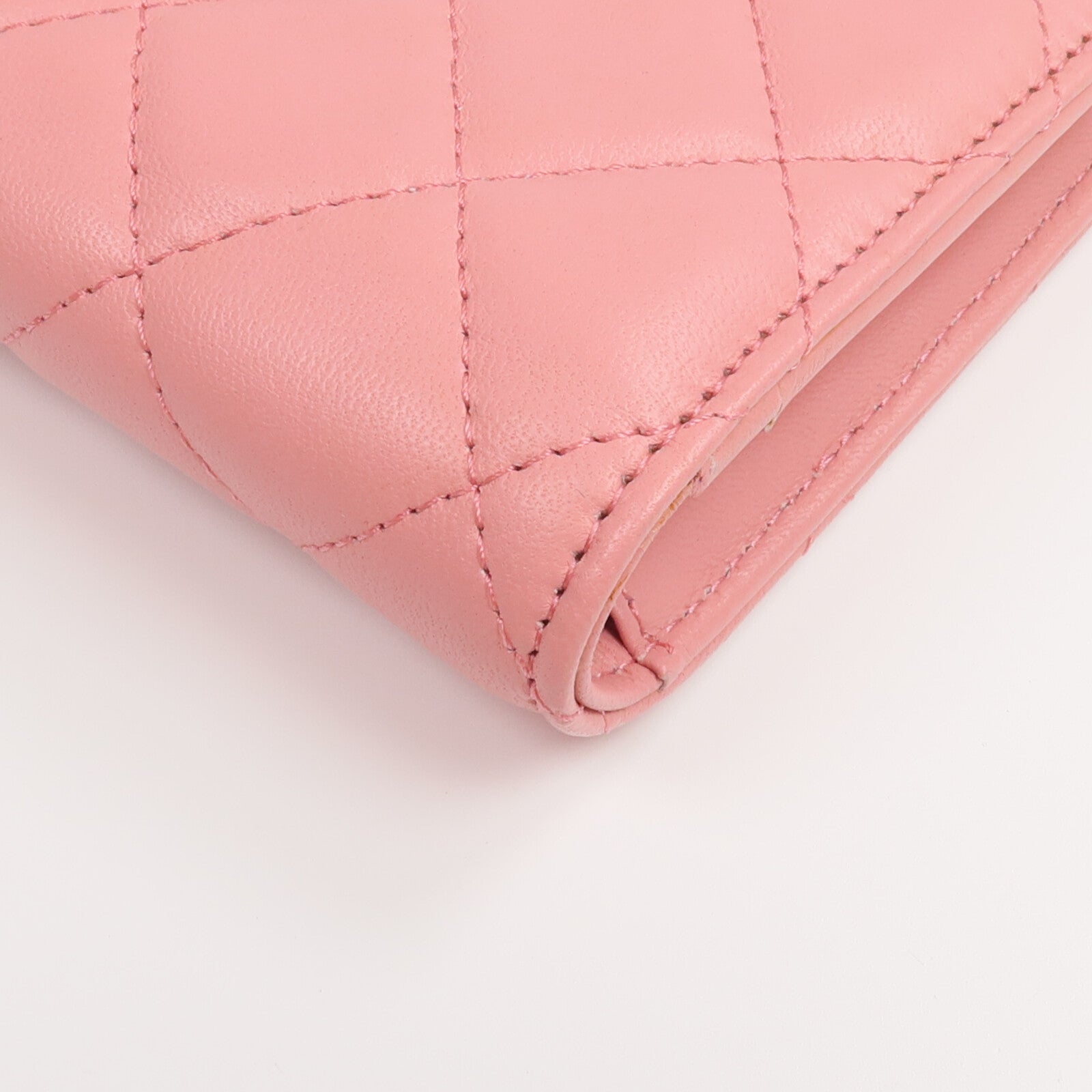 CHANEL 羊皮皮革Long Wallet銀扣長錢包