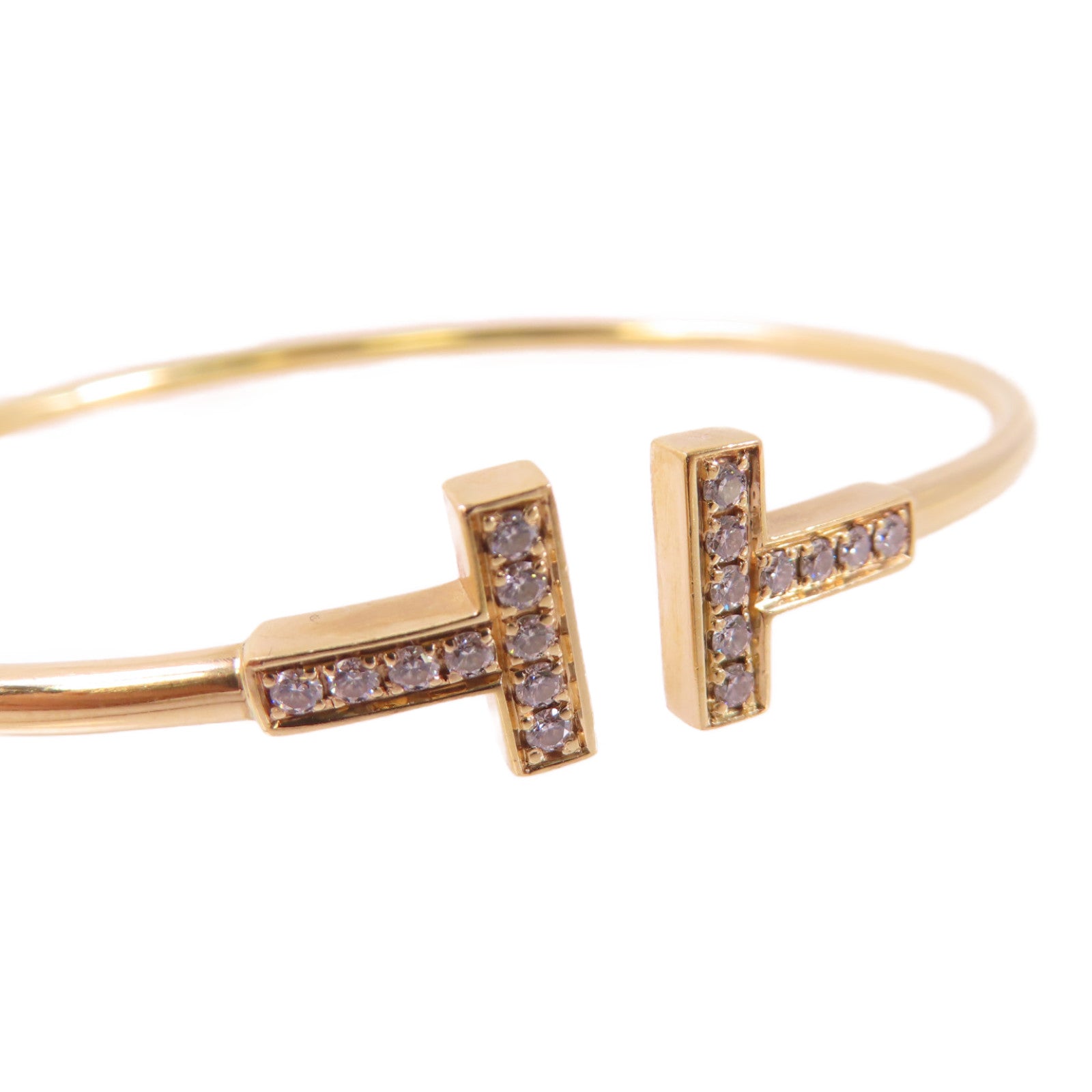 TIFFANY＆CO 18K玫瑰金T Wire Diamond Bracelet手鏈金色