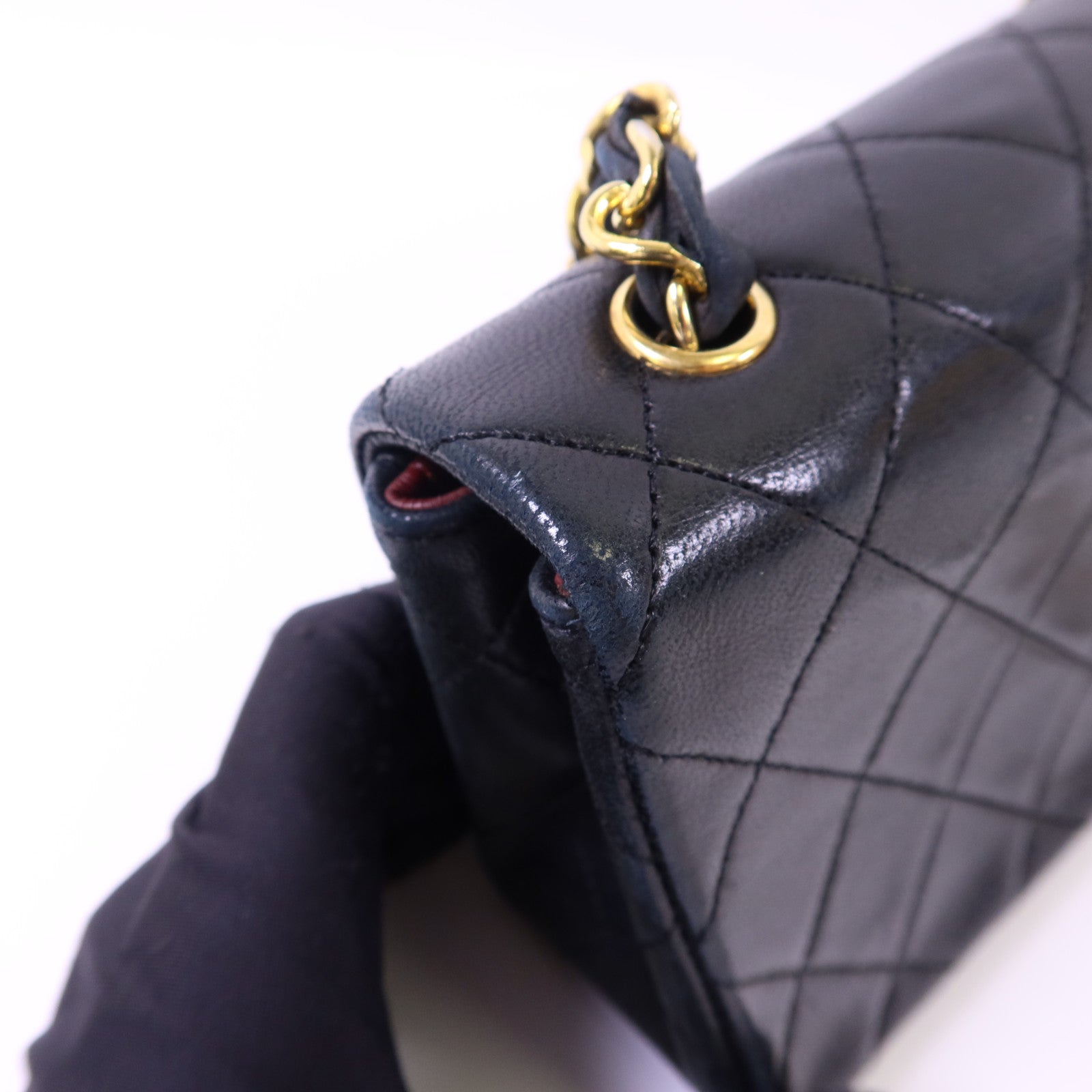 CHANEL 牛皮皮革Chain Shoulder Bag金扣鏈帶肩背袋