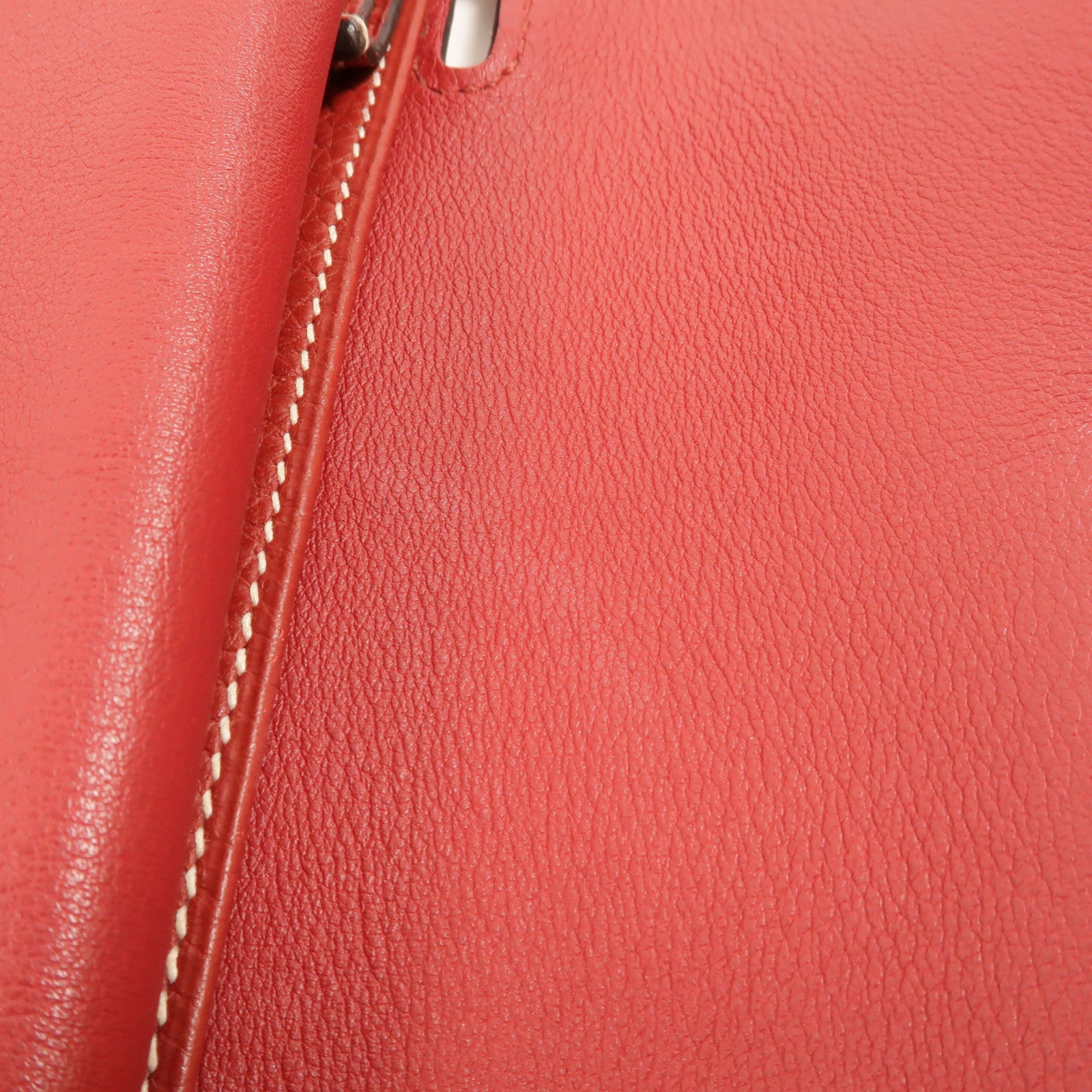 HERMES Clemence皮革Halzan 31手挽肩背兩用袋Rouge Grenat