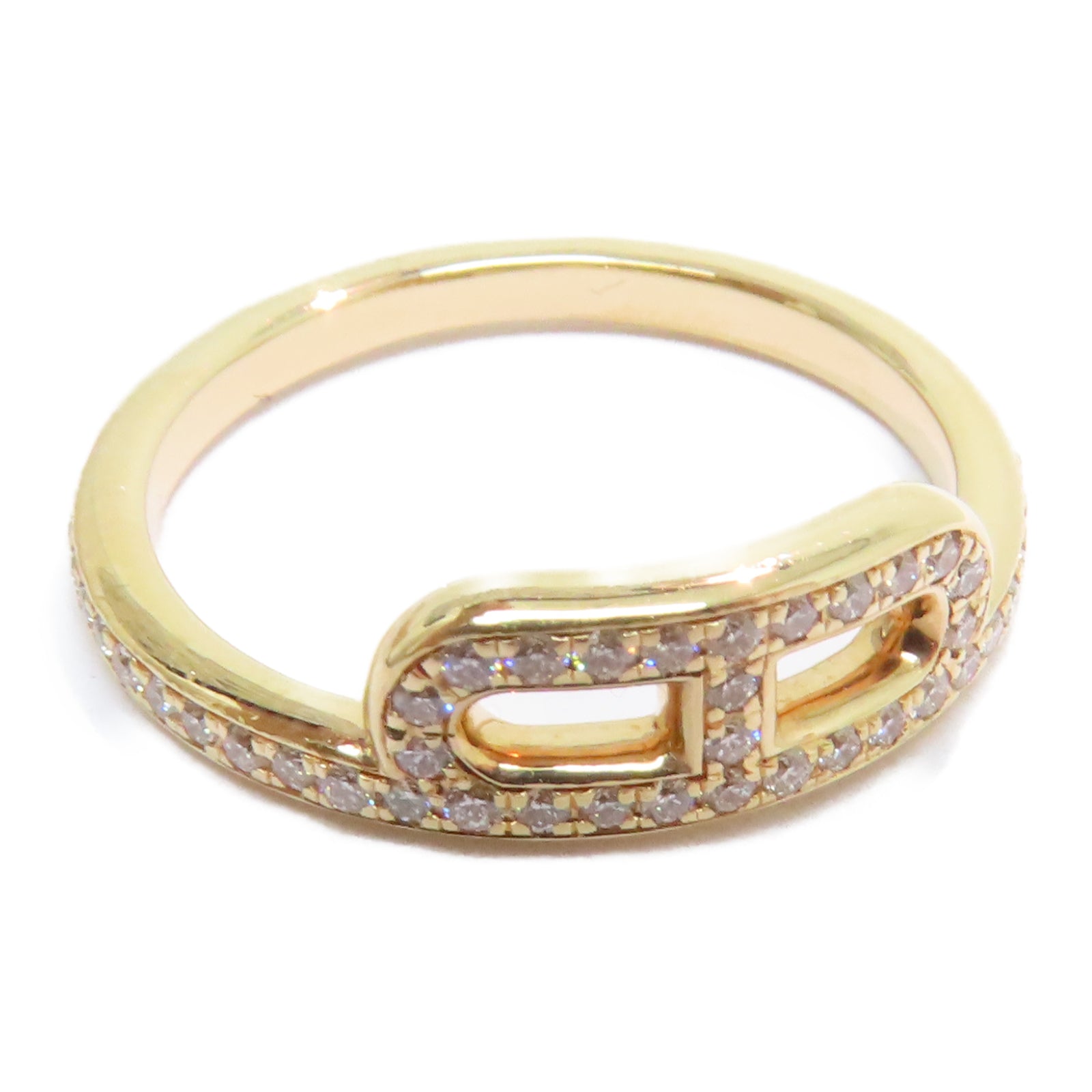 HERMES 18K玫瑰金Link D RingHermes#50 US#5